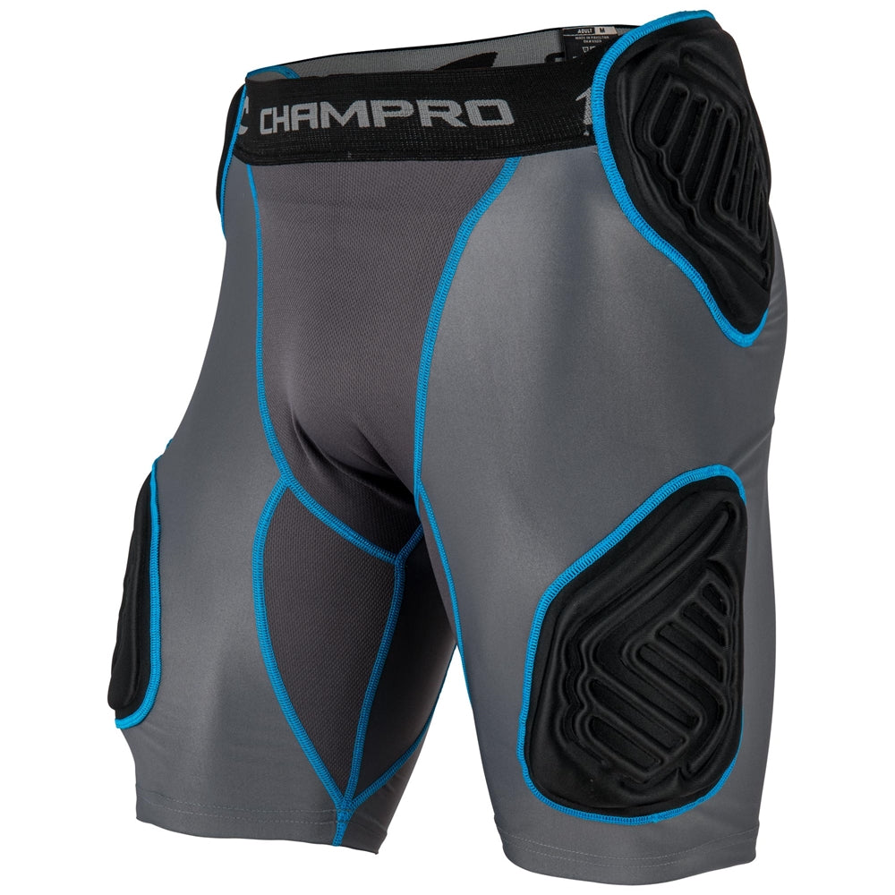 CHAMPRO COMPRESSION SHORTS BULL RUSH 5-PAD GIRDLE-GREY