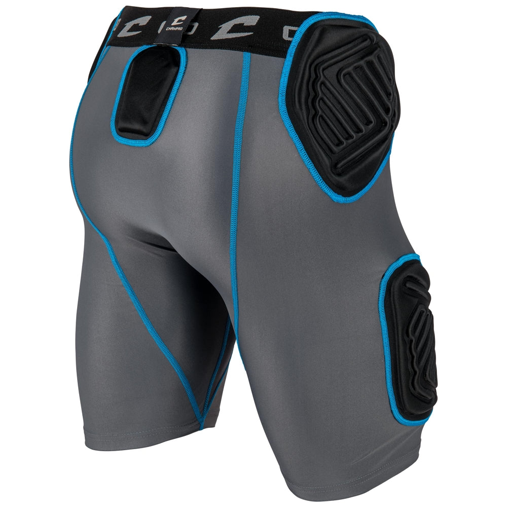 CHAMPRO COMPRESSION SHORTS BULL RUSH 5-PAD GIRDLE-GREY