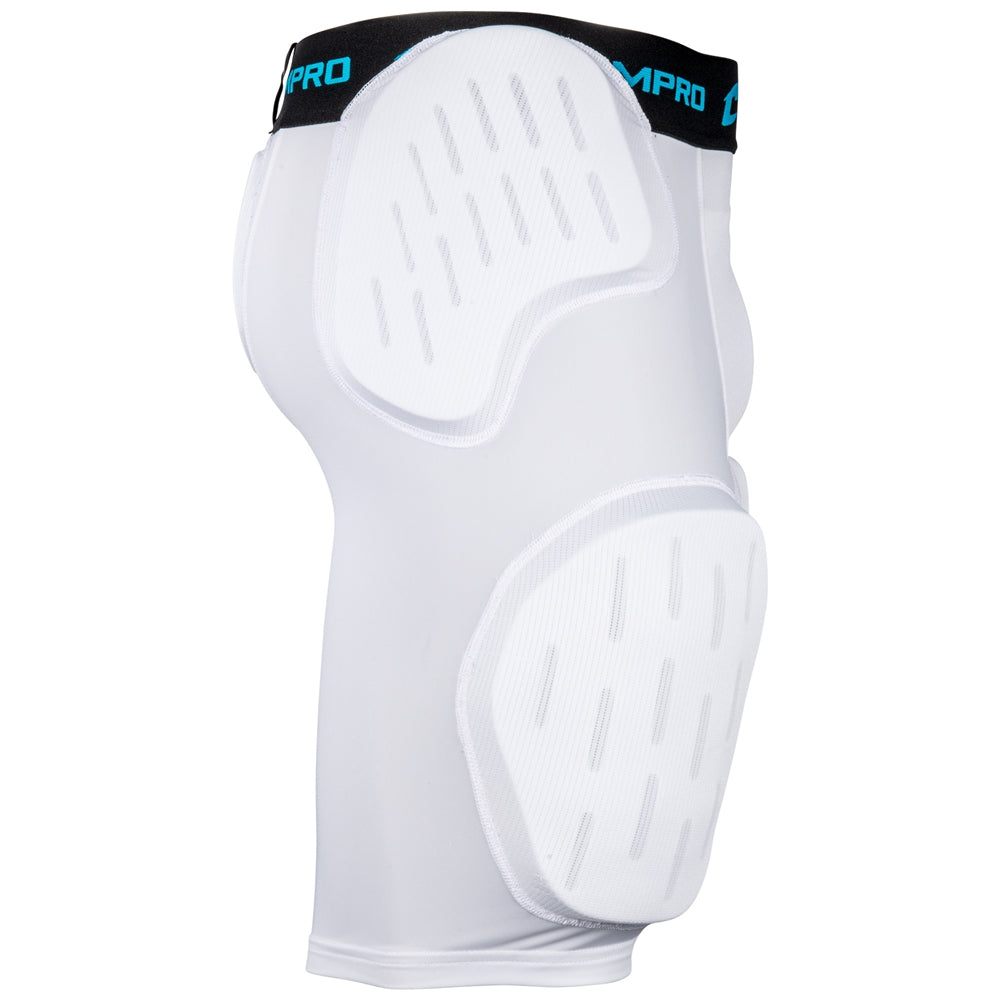 CHAMPRO COMPRESSION  FORMATION 5-PAD GIRDLE SHORTS-WHITE