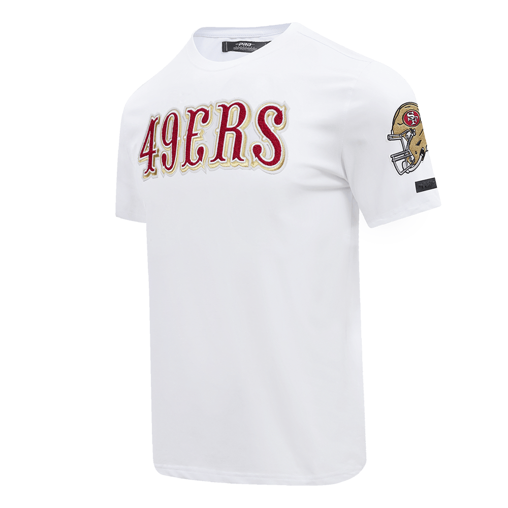 Pro Standard Men's San Francisco 49ers Classic Chenille T-Shirt - White, angled front view