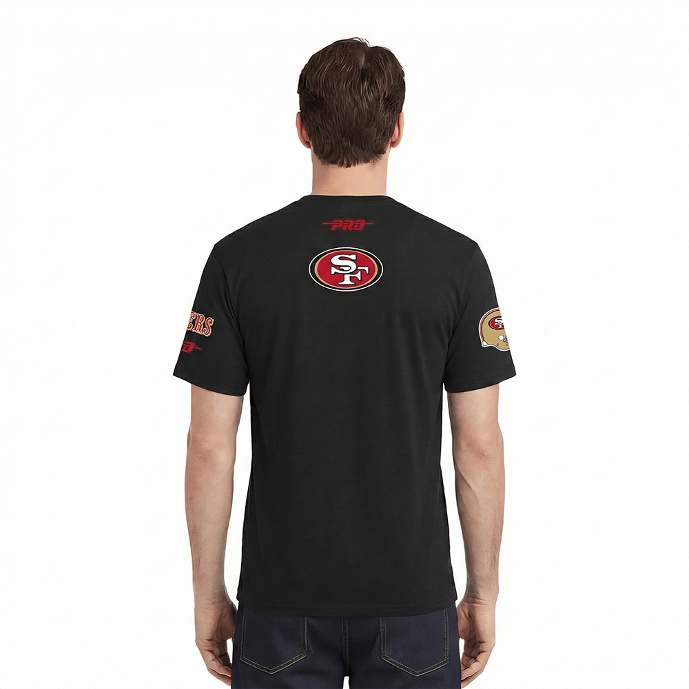 Pro Standard Men's San Francisco 49ers City Arch T-Shirt - Black, model back view