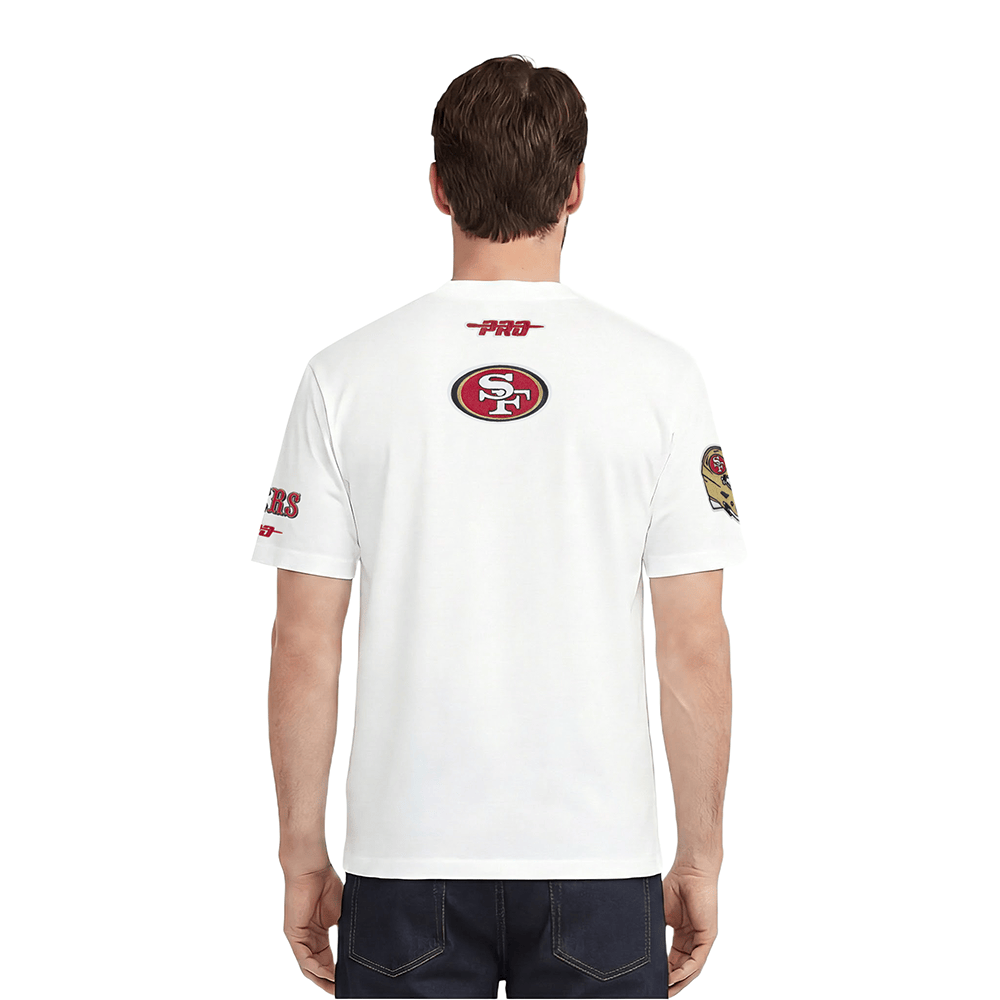 Pro Standard Men's San Francisco 49ers City Arch T-Shirt - White, model back view