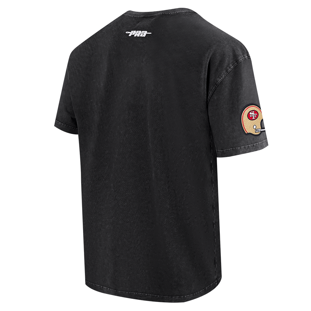Pro Standard Men's San Francisco 49ers First Team Enzyme Wash T-Shirt - Washed Black, back view
