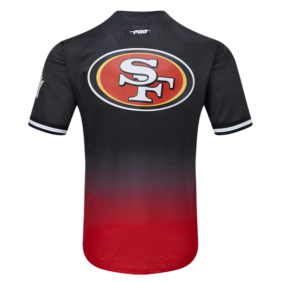 Pro Standard San Francisco 49ers Logo Mesh Button Up Jersey-Black/Red