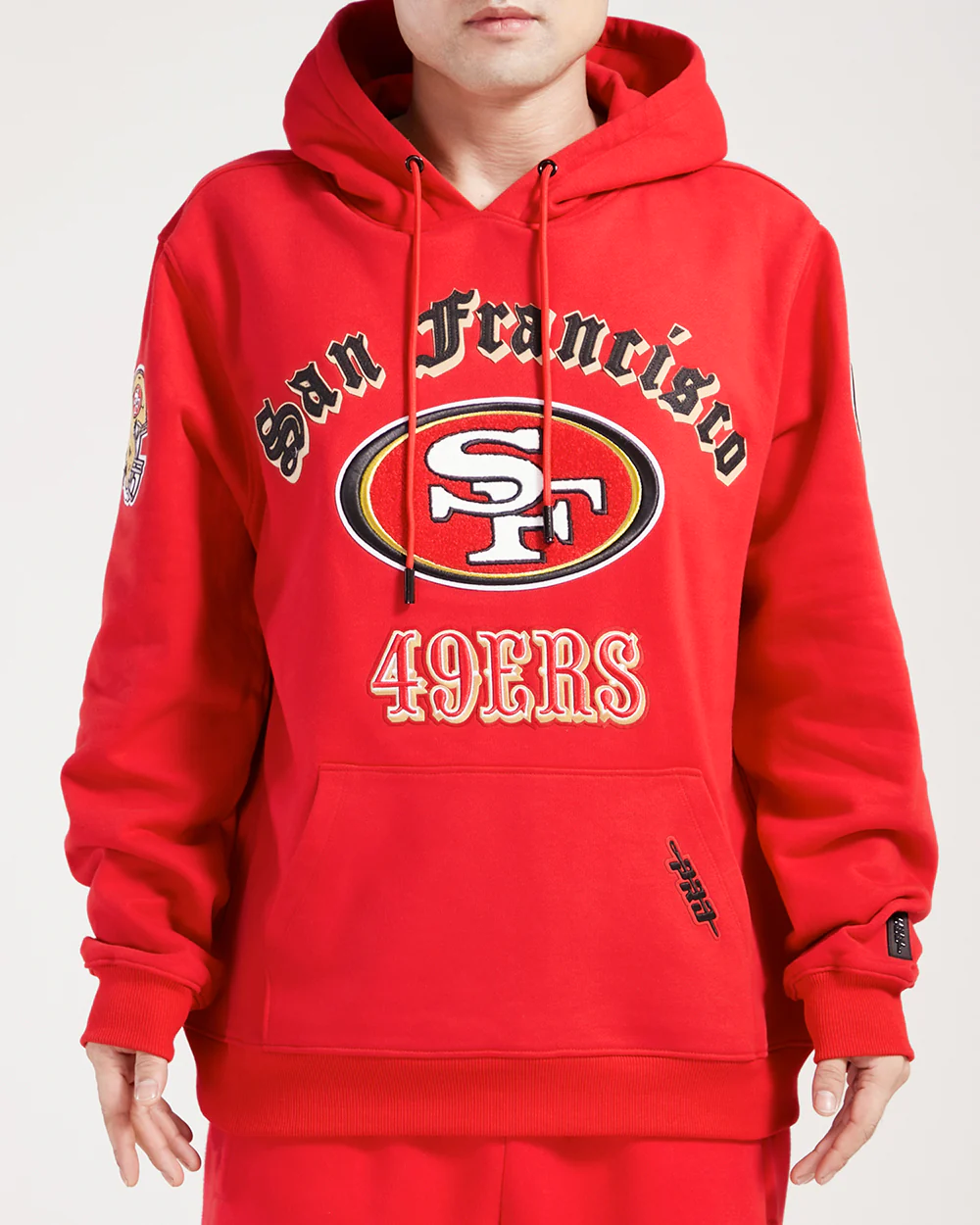 PRO STANDARDS SAN FRANCISCO 49ERS OLD ENGLISH FLC PO HOODIE-RED
