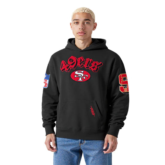 Pro Standard San Francisco 49ers Best Of' Drop Shoulder Hoodie -Black