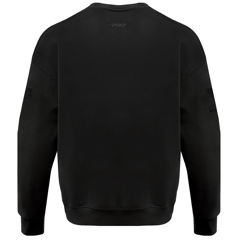 Pro Standard Men's San Francisco 49ers Neutral Drop Shoulder Fleece Crewneck - Black, back view