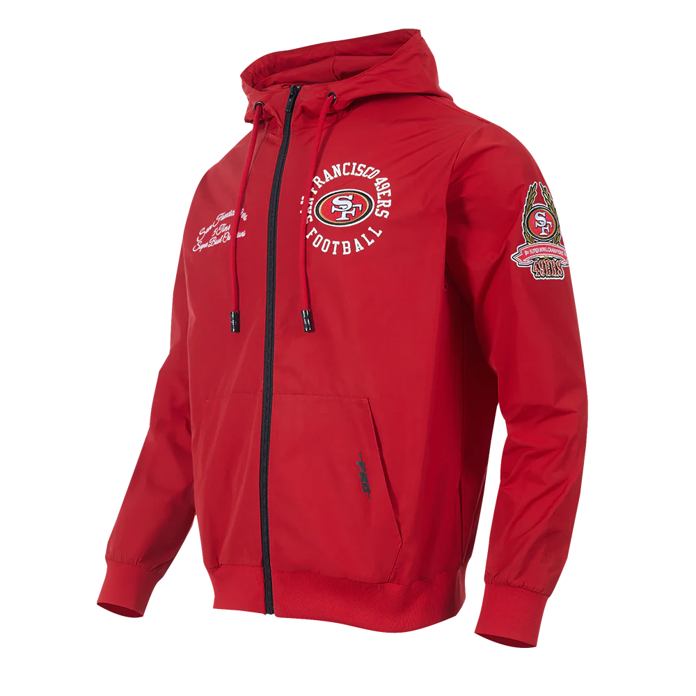 Pro Standard Men's San Francisco 49ers Hybrid Woven Full-Zip Hoodie - Red