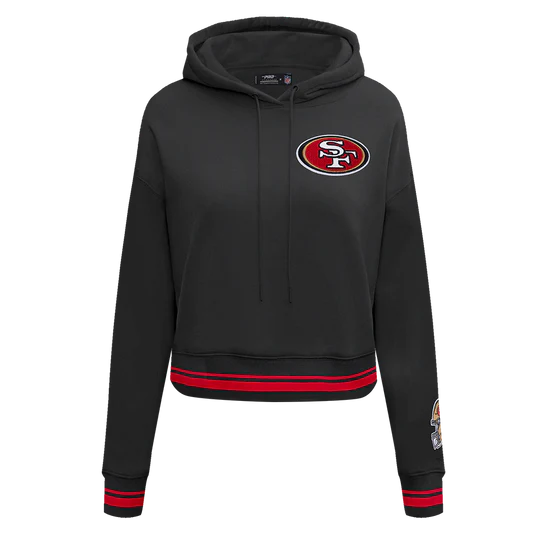 Pro Standard San Francisco 49ers Women's Cropped Pullover Hoodie - Black