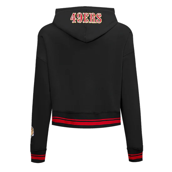 Pro Standard San Francisco 49ers Women's Cropped Pullover Hoodie - Black