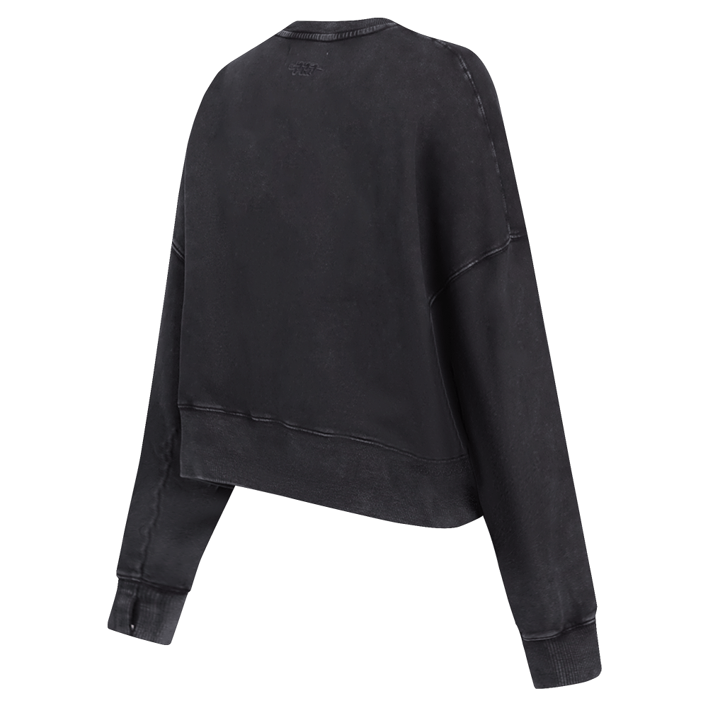 Pro Standard women's 49ers Washed Jewels crewneck in Washed Black, back view