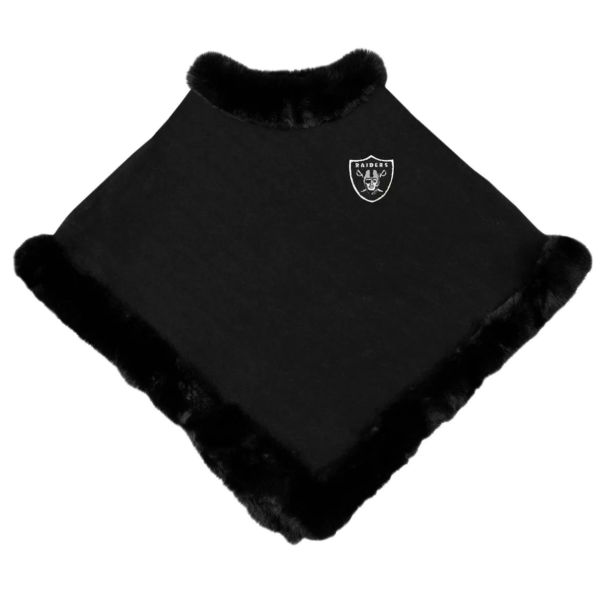NFL Las Vegas Raiders Fur Trim Poncho