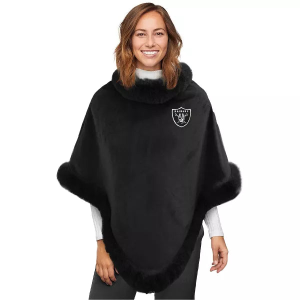 NFL Las Vegas Raiders Fur Trim Poncho