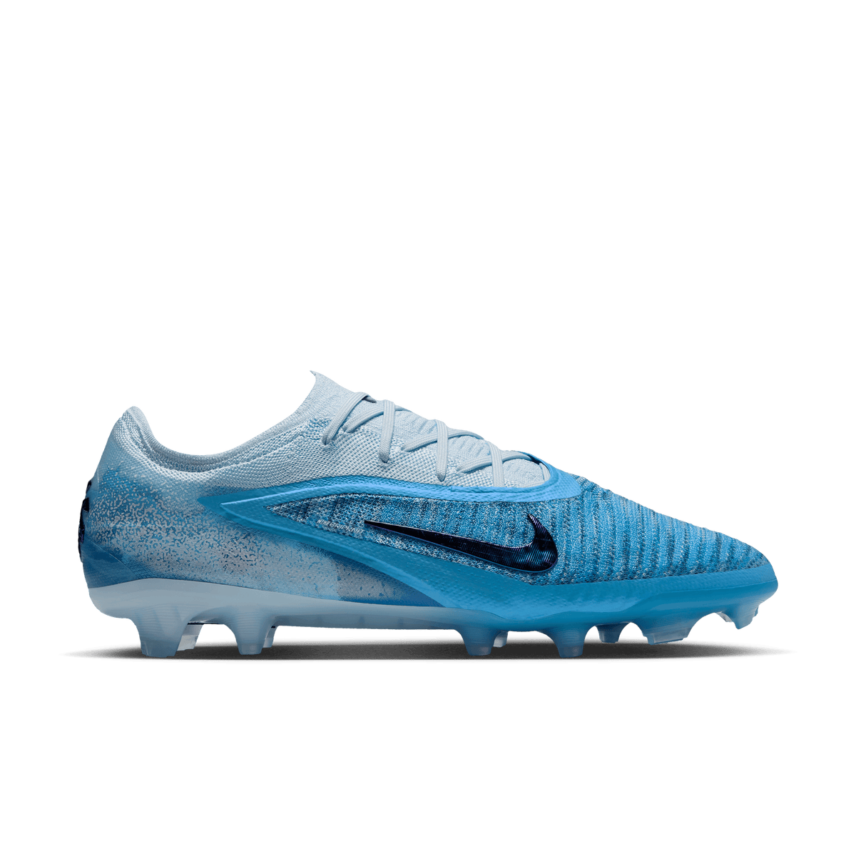 Nike Phantom 6 Low Elite Erling Haaland HQ2332-401 Baltic Blue cleats, right side profile