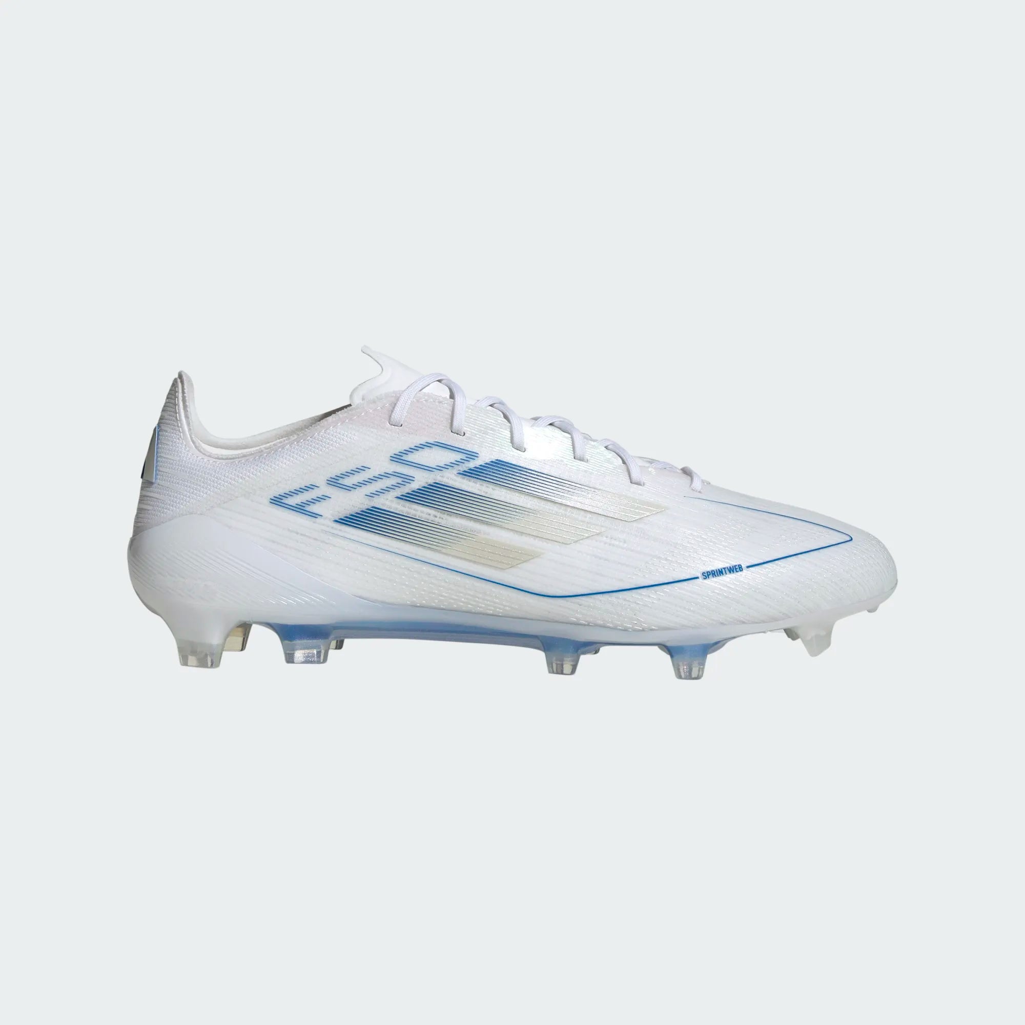 Adidas F50 Elite FG/MG-White/Metallic Silver/Blue