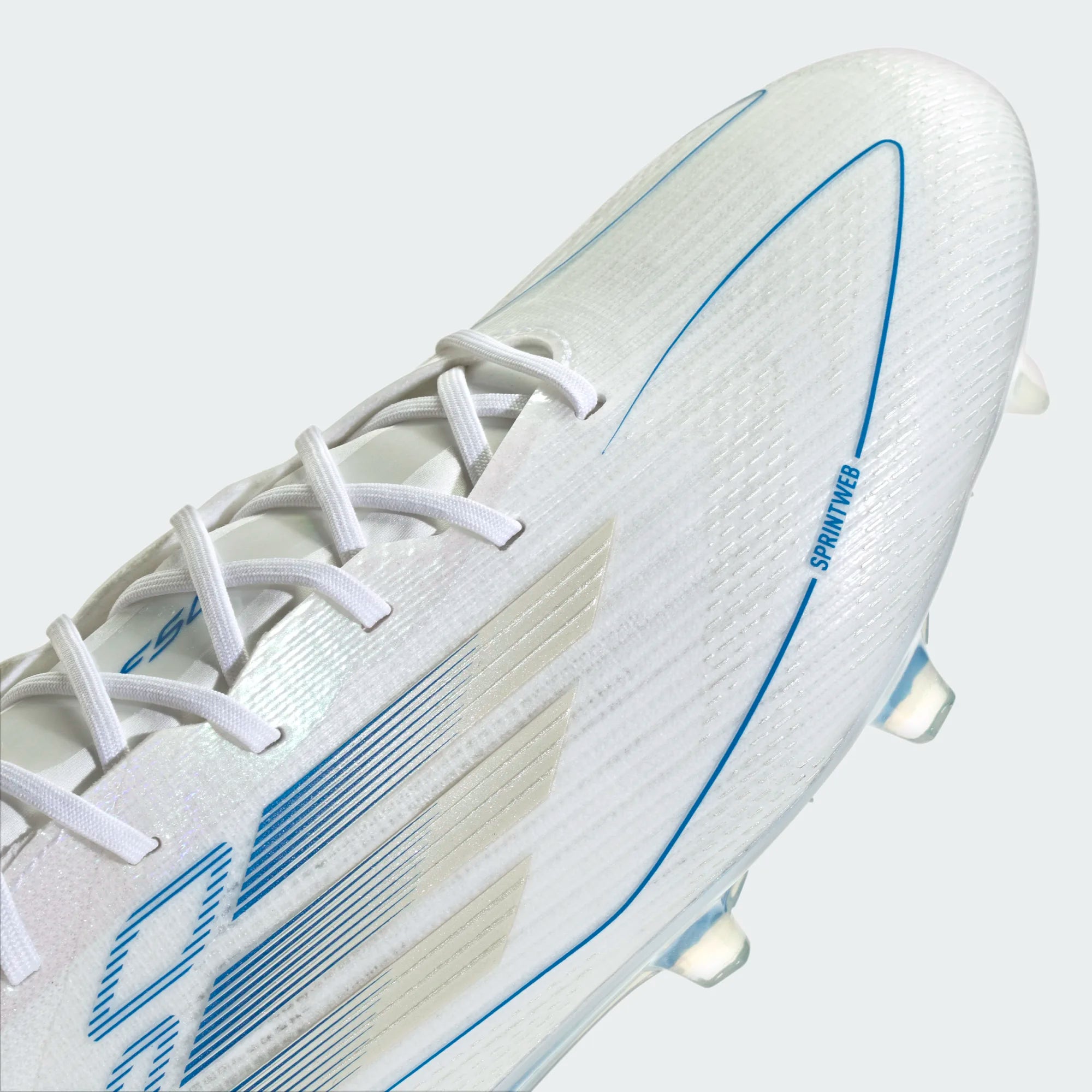 Adidas F50 Elite FG/MG-White/Metallic Silver/Blue