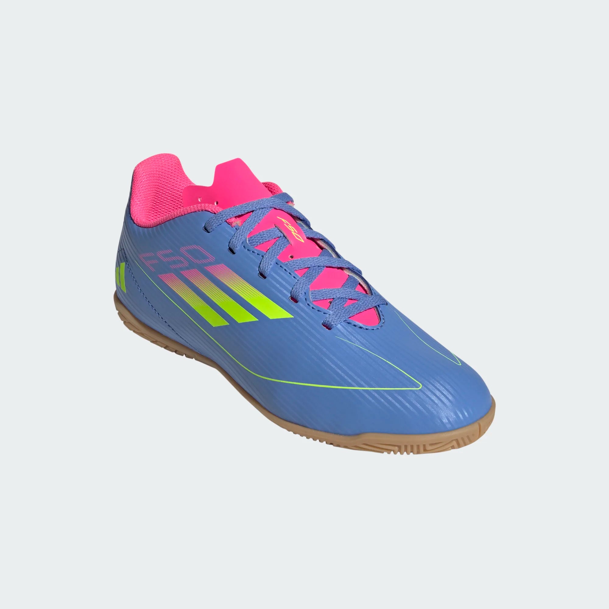 Adidas Jr F50 Club IC-Light Blue/Lucid Yellow/Pink