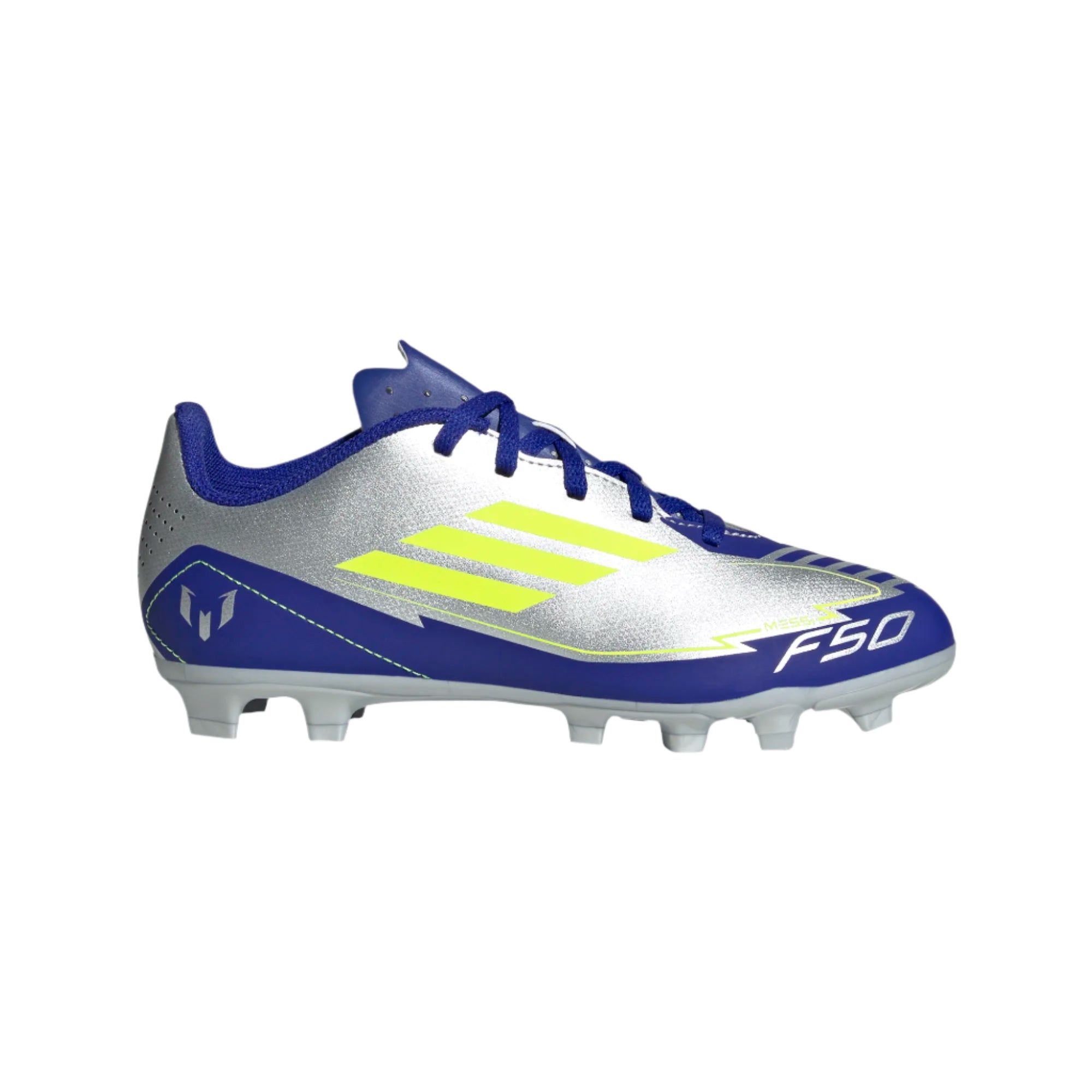 Adidas Jr Messi F50 Club FG/MG-Silver/Yellow/Blue