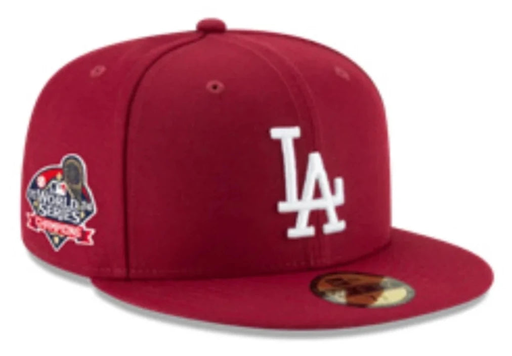 New Era Los Angeles Dodgers 2024 World Series Champions 59FIFTY Fitted Hat- Burgandy