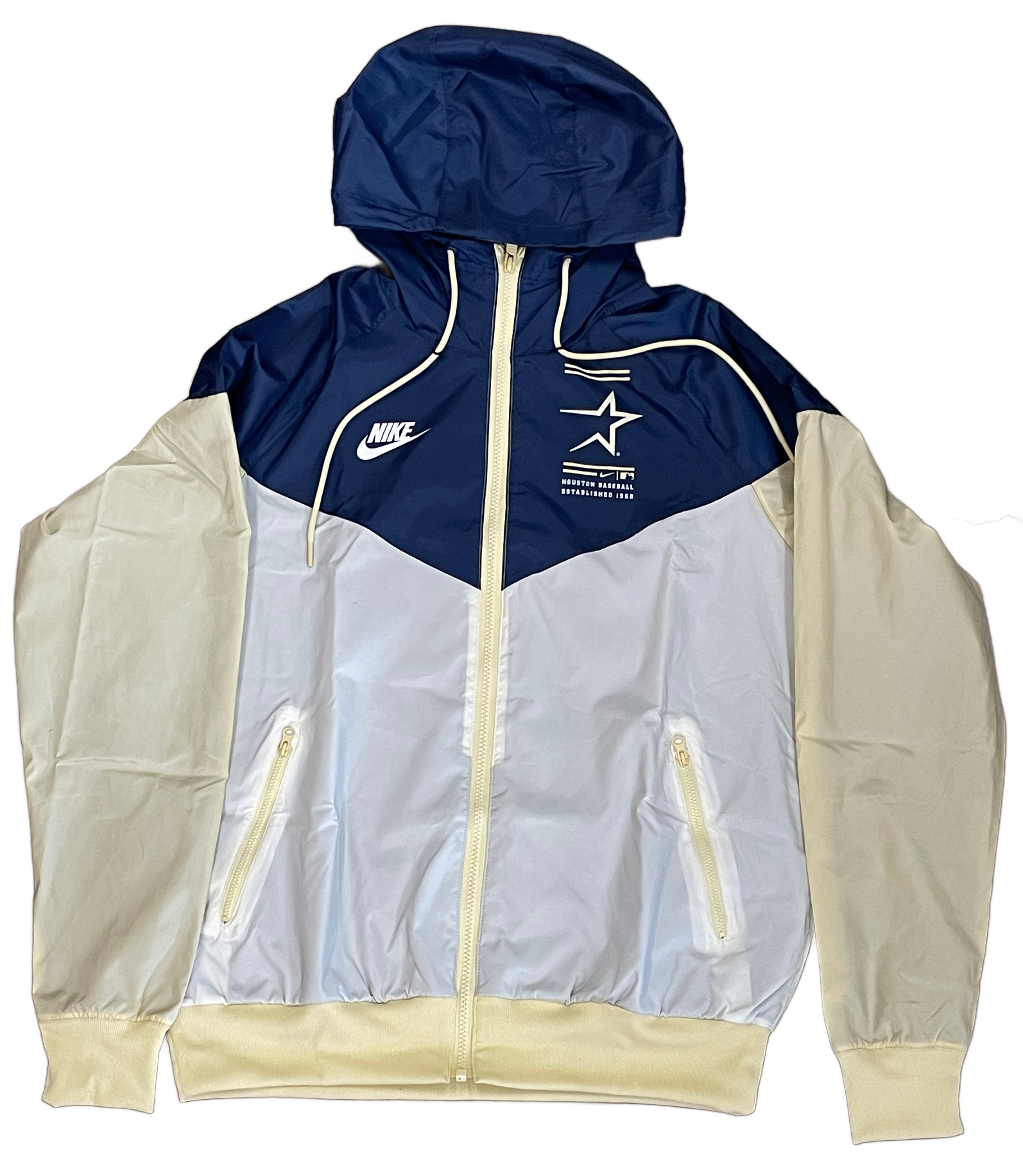 Nike Houston Astros Cooperstown Collection Windbreaker Jacket-Navy/Grey