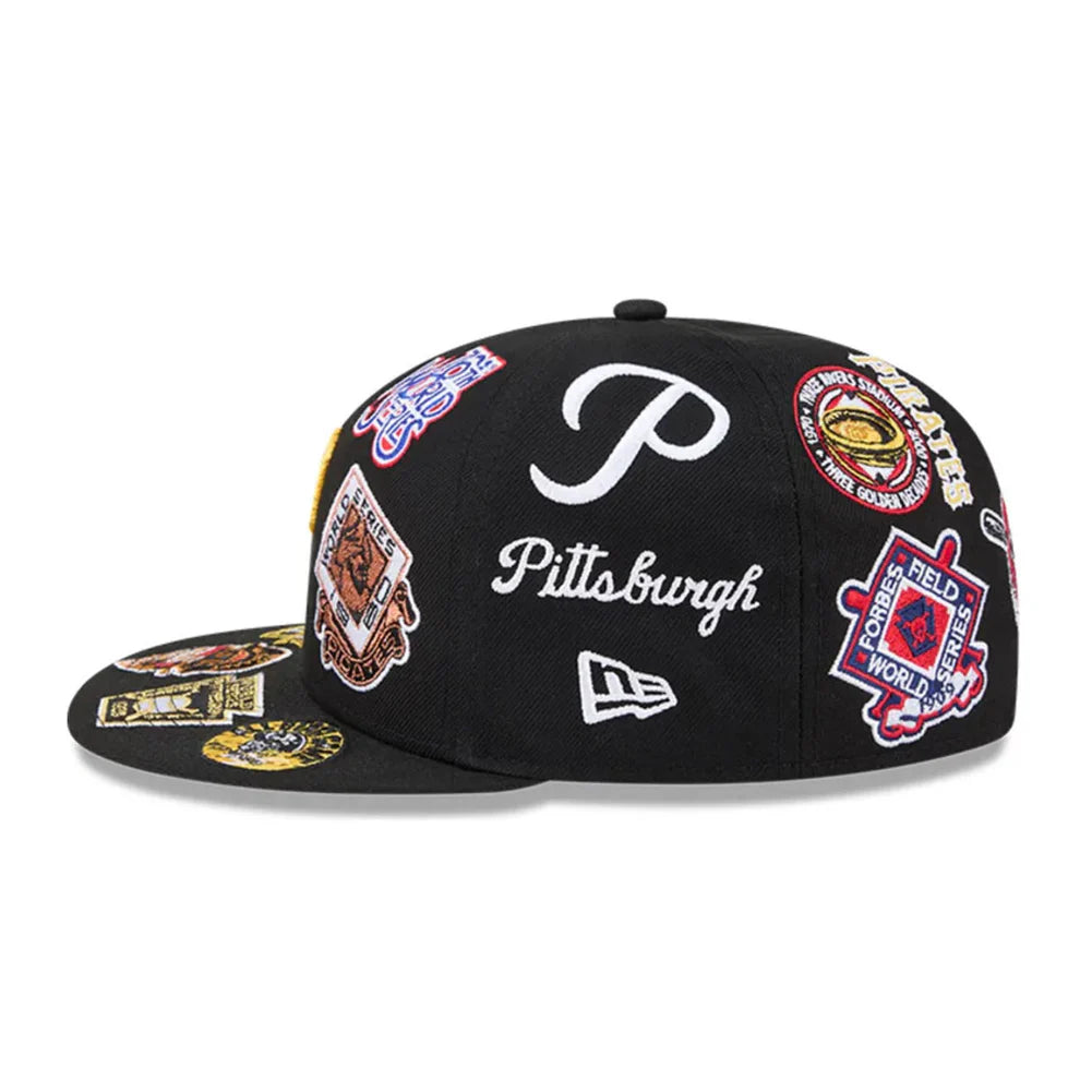 New Era Pittsburgh Pirates All Over 59FIFTY Fitted Hat- Black