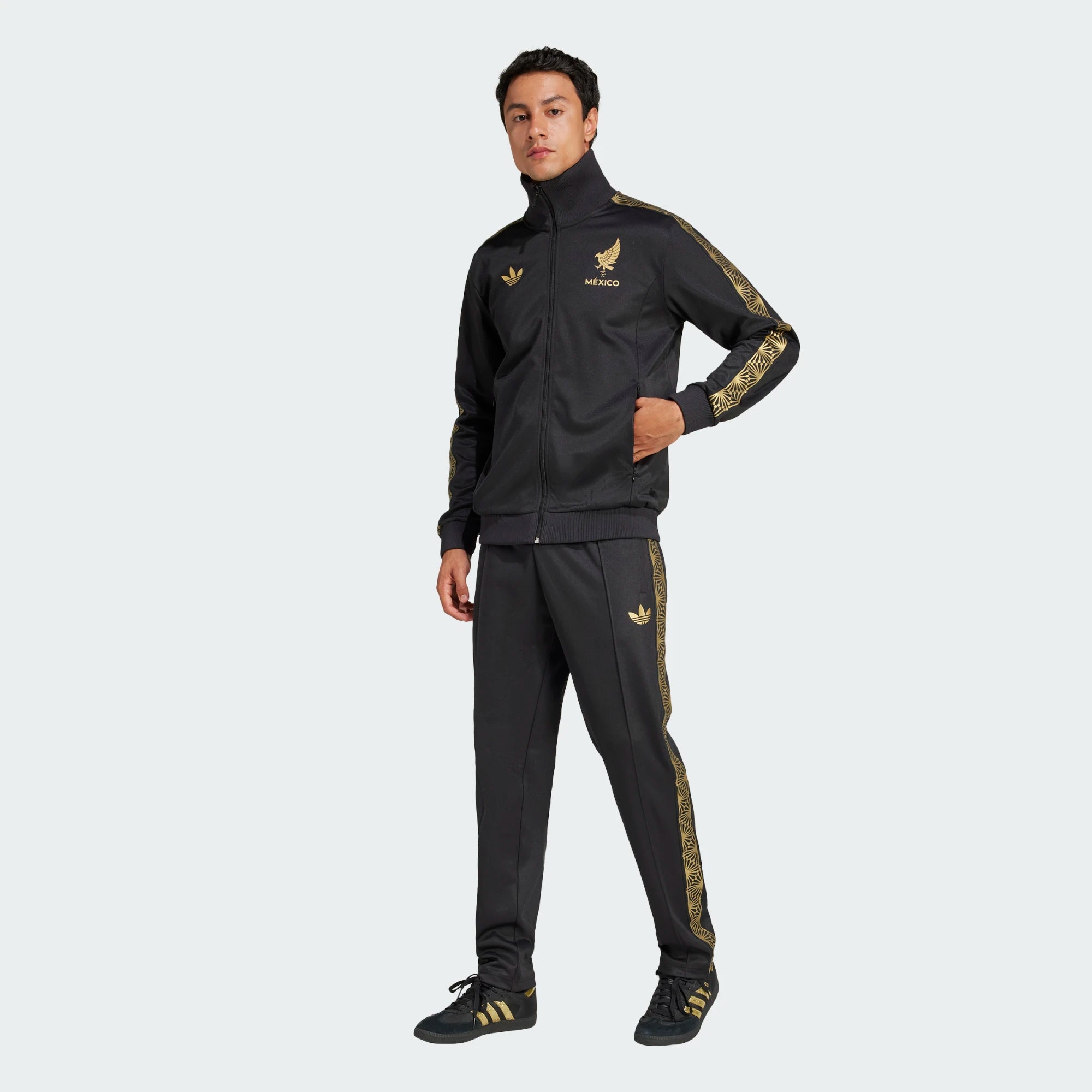 Adidas Mexico FMF Track Top Jacket-Black/Gold