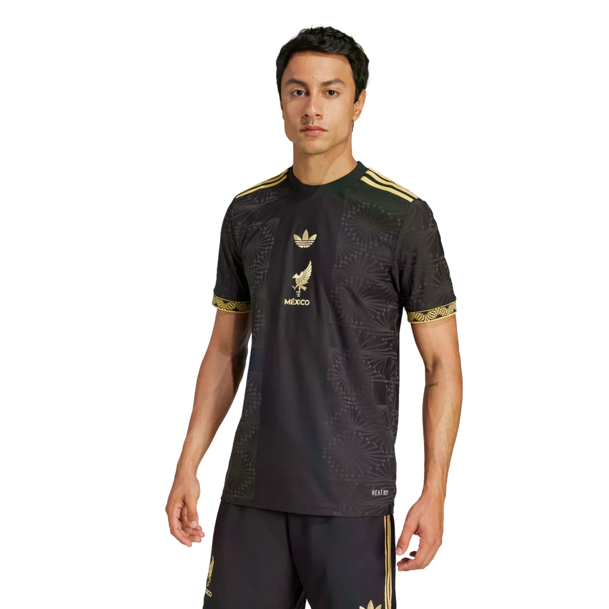 Adidas Men's Mexico FMF Authentic Jersey 2025- Black/Gold