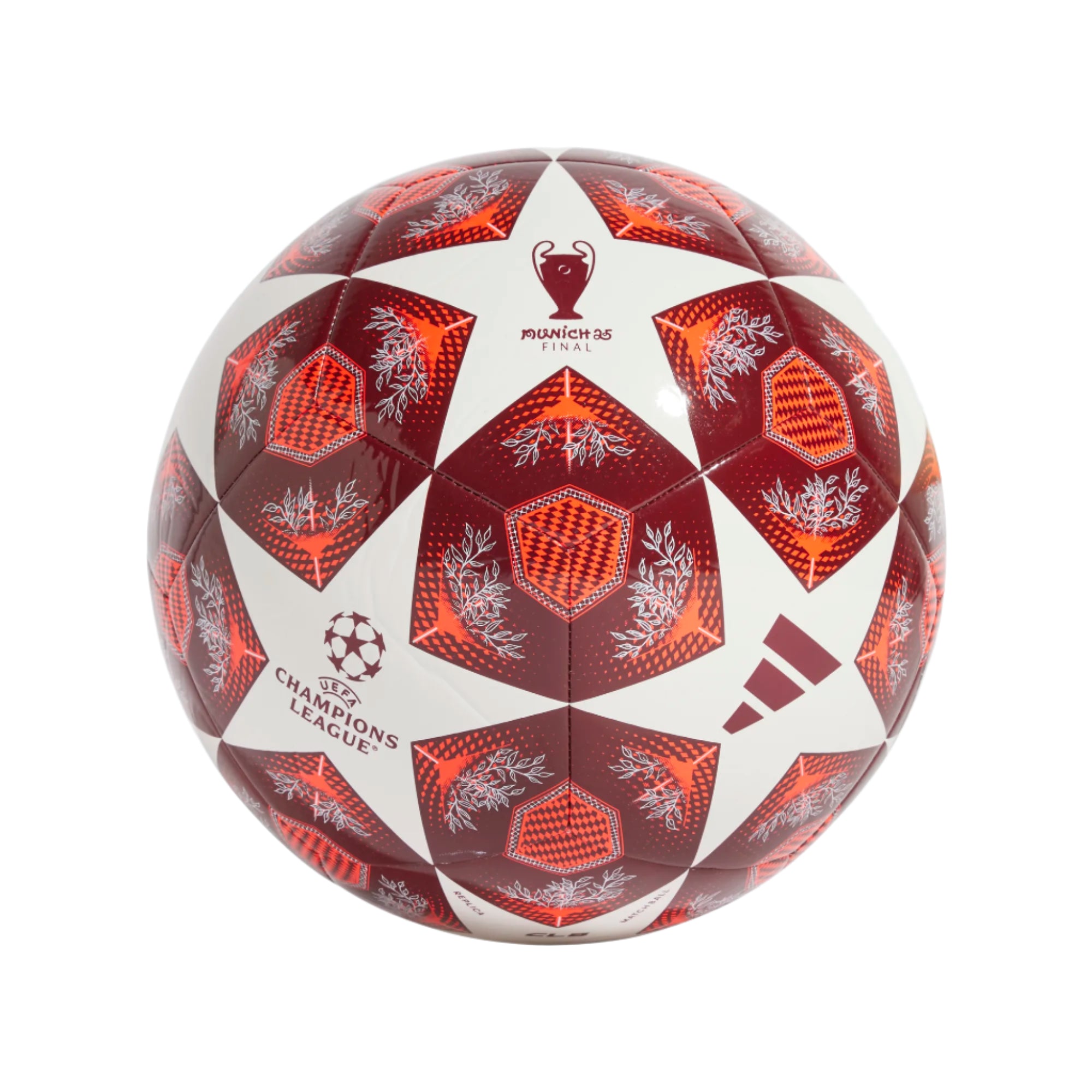 Adidas Champions League Club Soccer Ball 25/26-White/Solar Red