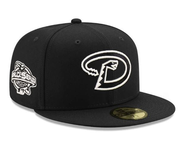 NEW ERA ARIZONA DIAMONDBACKS 2001 WORLD SERIES FITTED 59FIFTY-BLACK AND WHITE