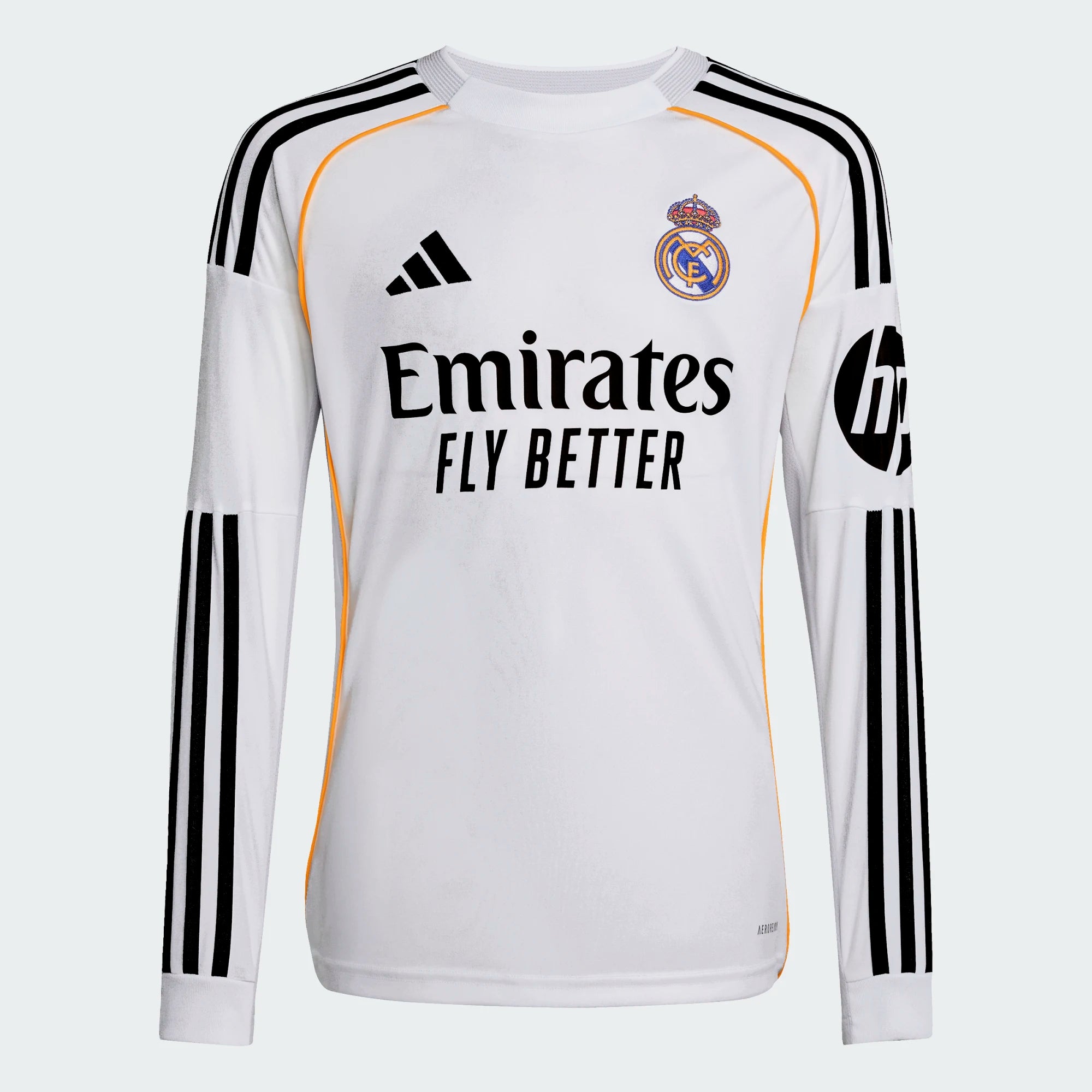 Adidas Youth Real Madrid Long Sleeve Home Stadium Jersey 25/26