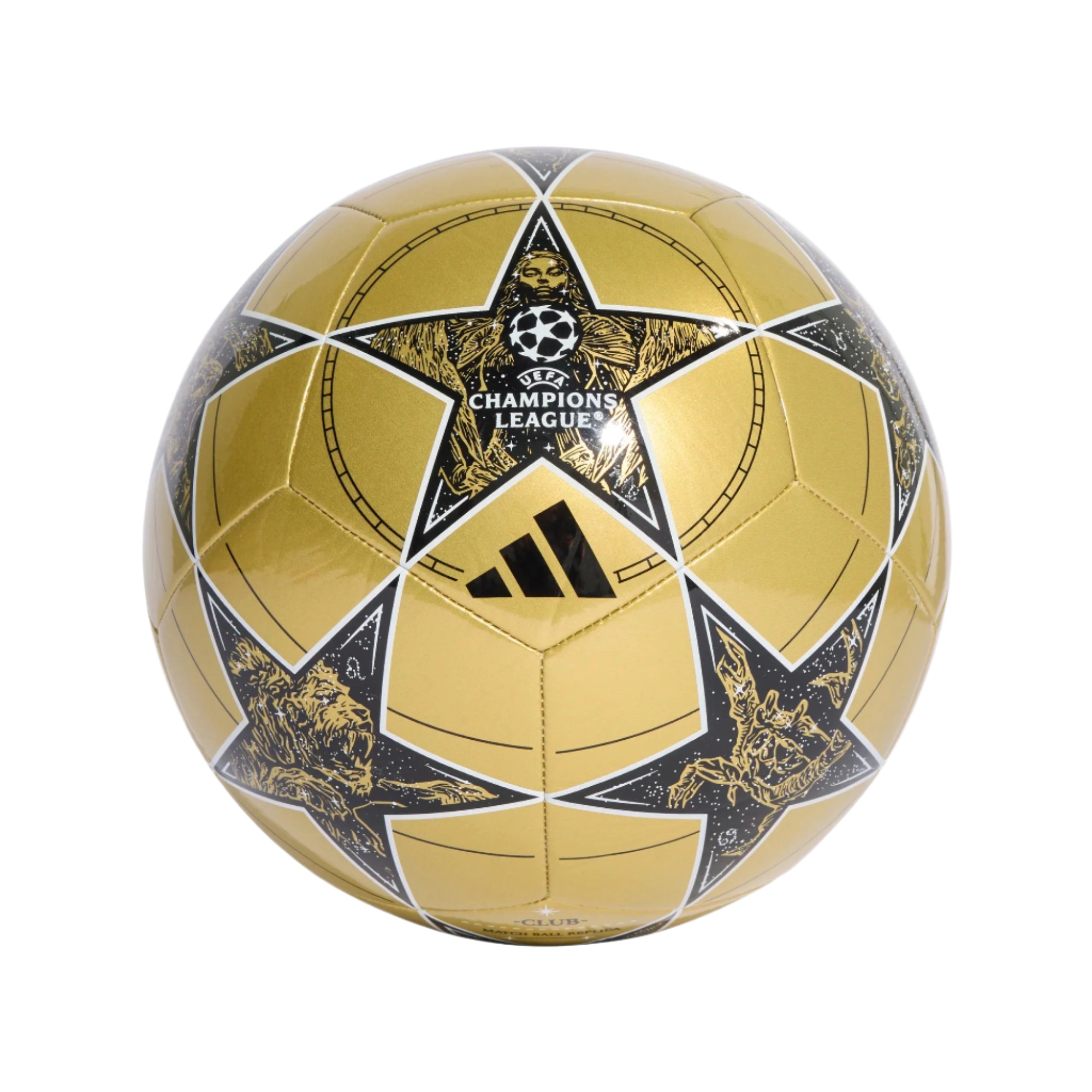 Adidas Champions League Club Soccer Ball 25/26-GOLDMT/BLACK/WHITE