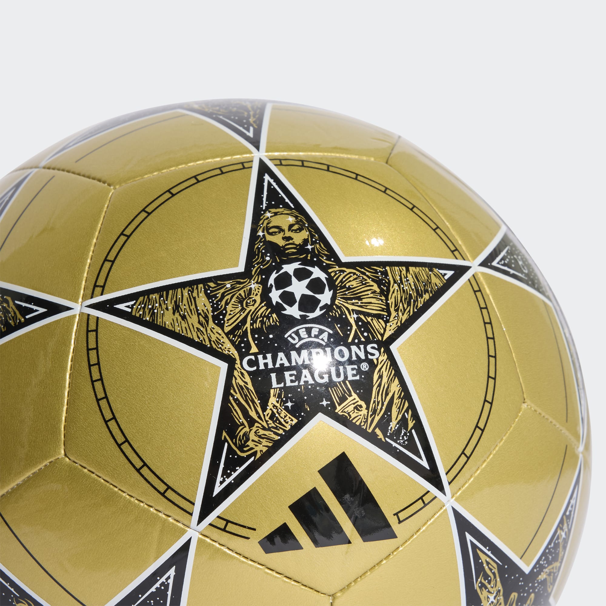 Adidas Champions League Club Soccer Ball 25/26-GOLDMT/BLACK/WHITE