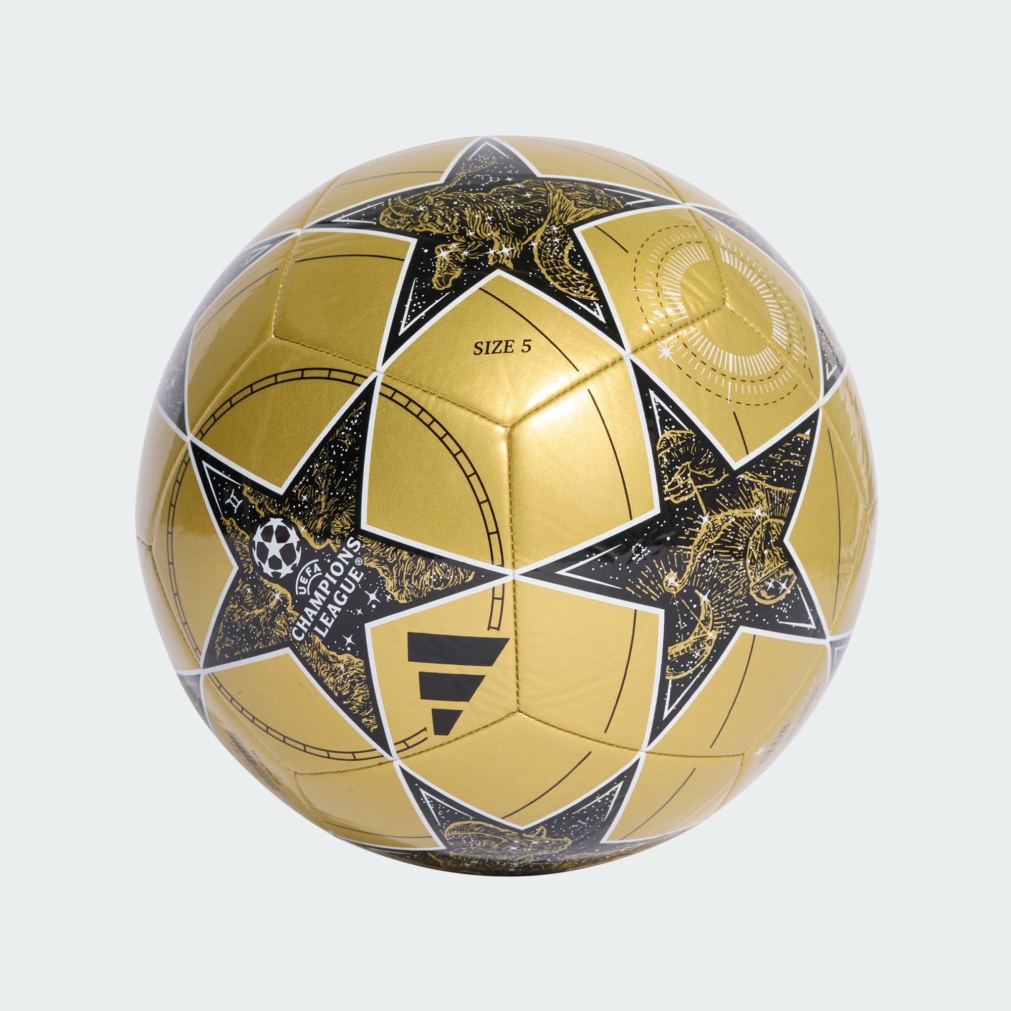 Adidas Champions League Club Soccer Ball 25/26-GOLDMT/BLACK/WHITE