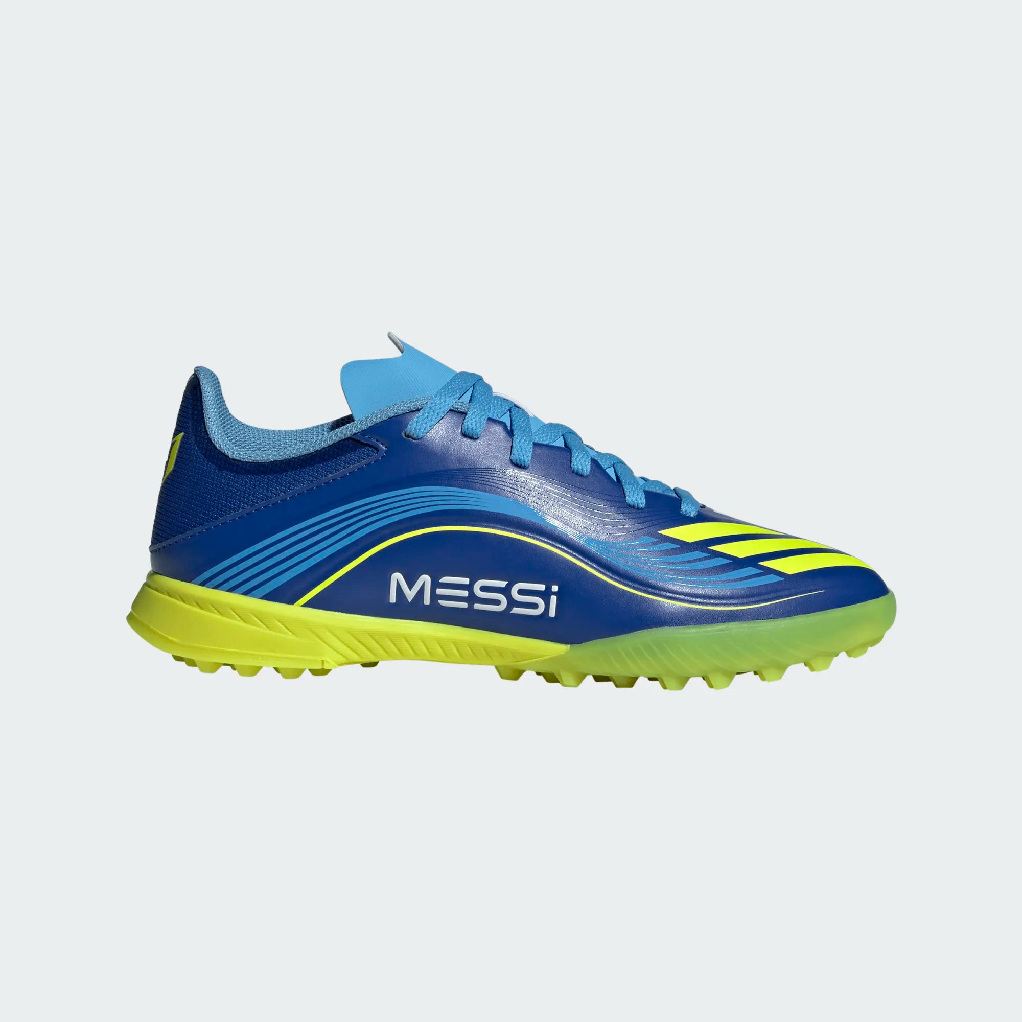 Adidas Jr Messi F50 League Turf Soccer Shoes-ROYBLU/SYELLO/SEBLBU