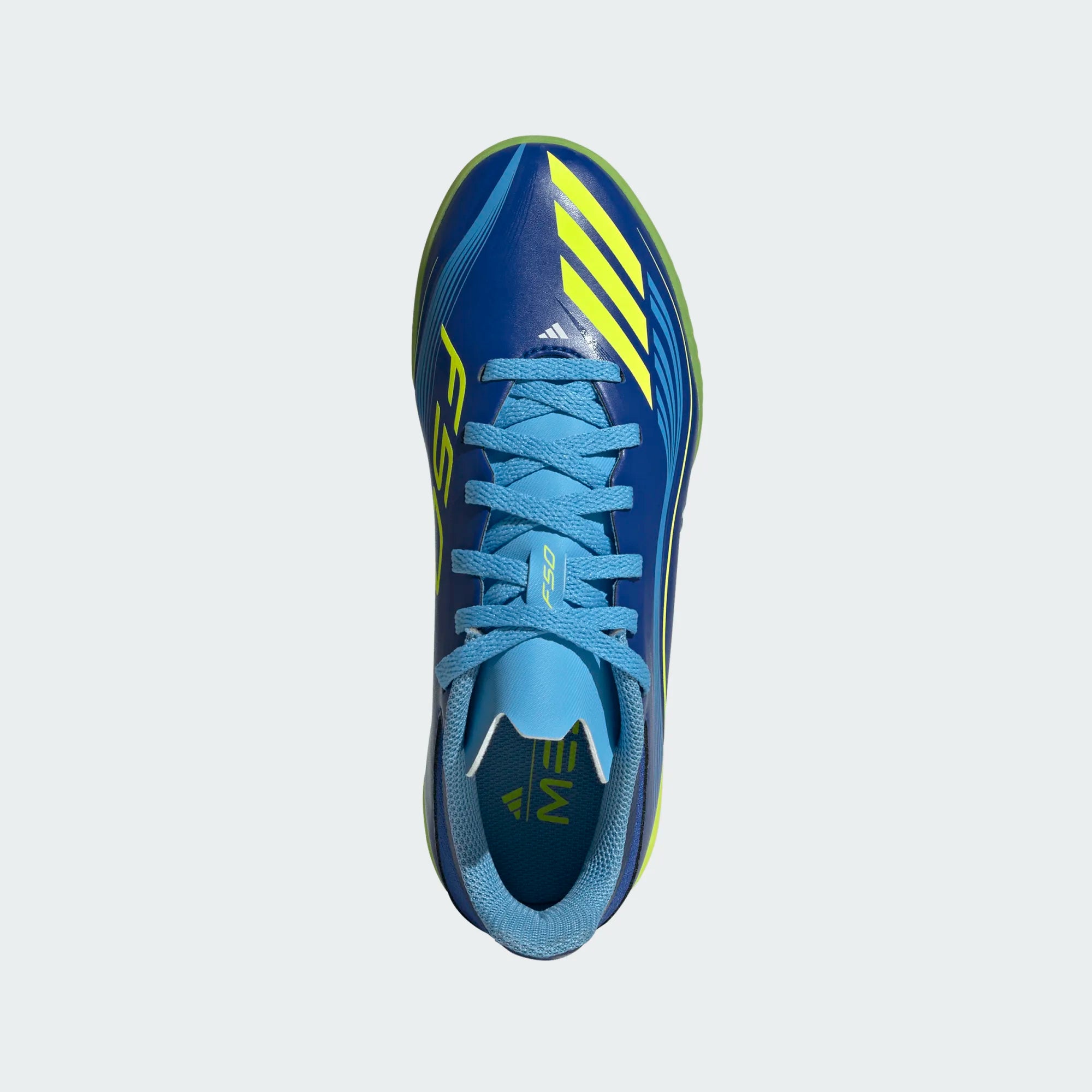 Adidas Jr Messi F50 League Turf Soccer Shoes-ROYBLU/SYELLO/SEBLBU