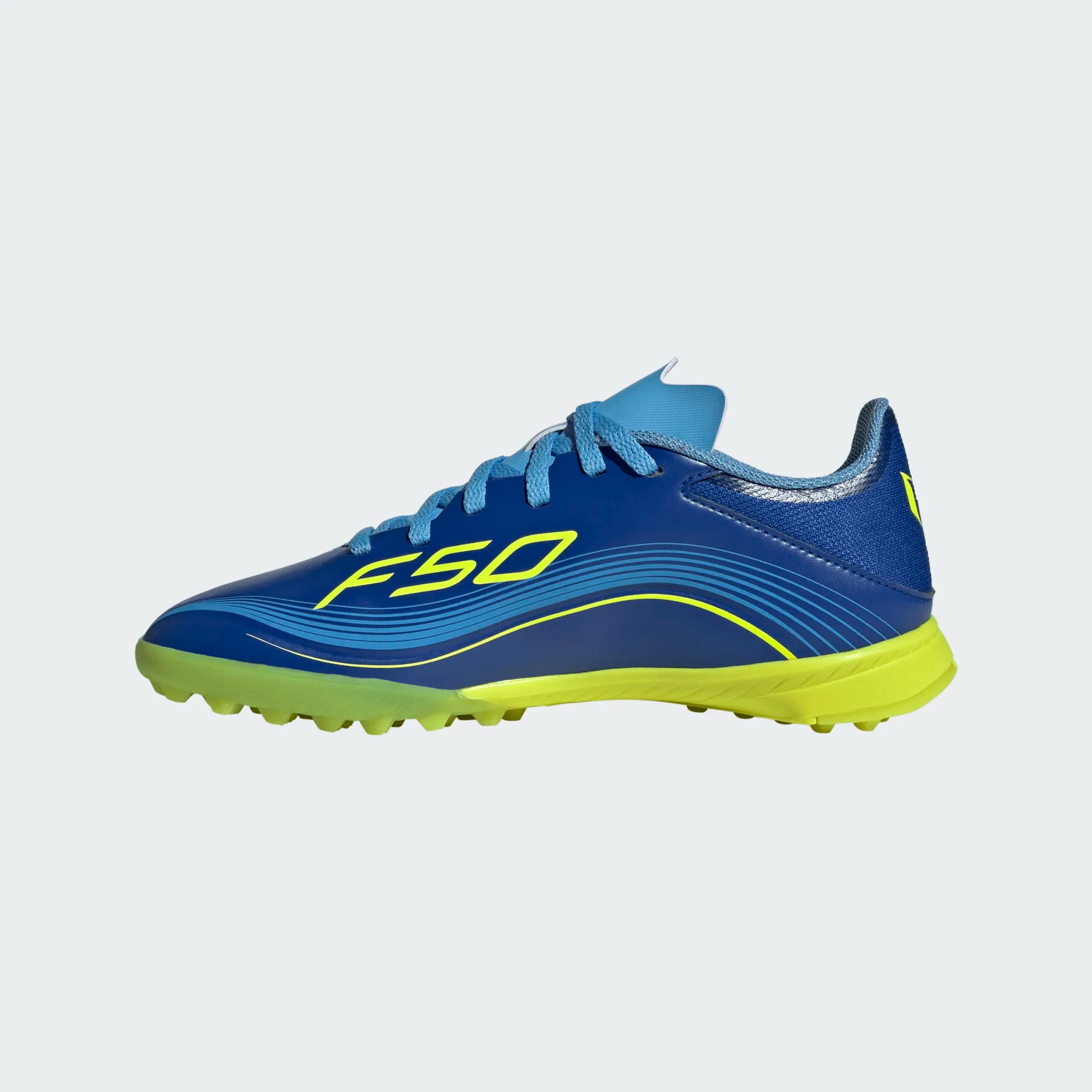 Adidas Jr Messi F50 League Turf Soccer Shoes-ROYBLU/SYELLO/SEBLBU