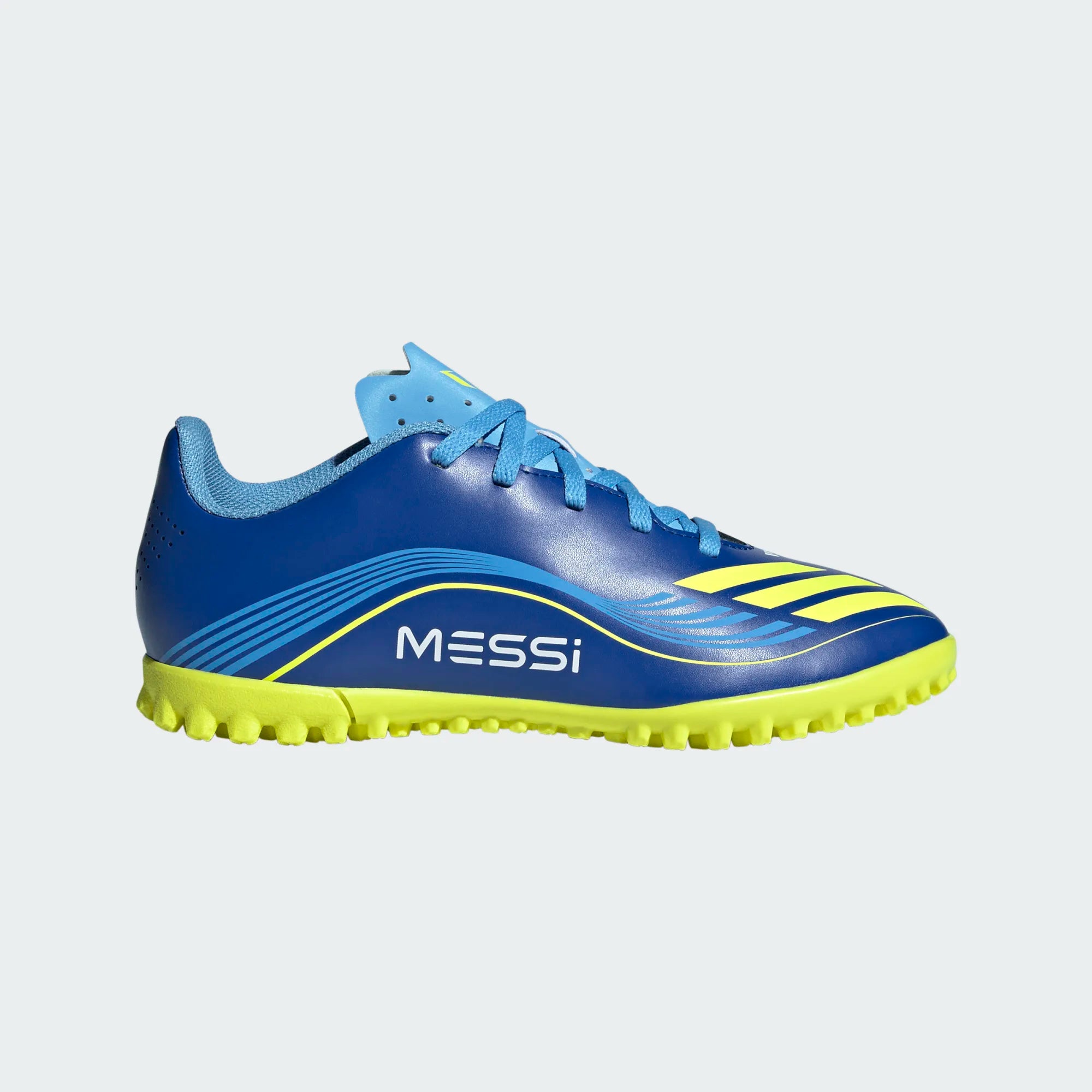 Adidas JR Messi F50 Club Turf Soccer Shoes-ROYBLU/SYELLO/SEBLBU