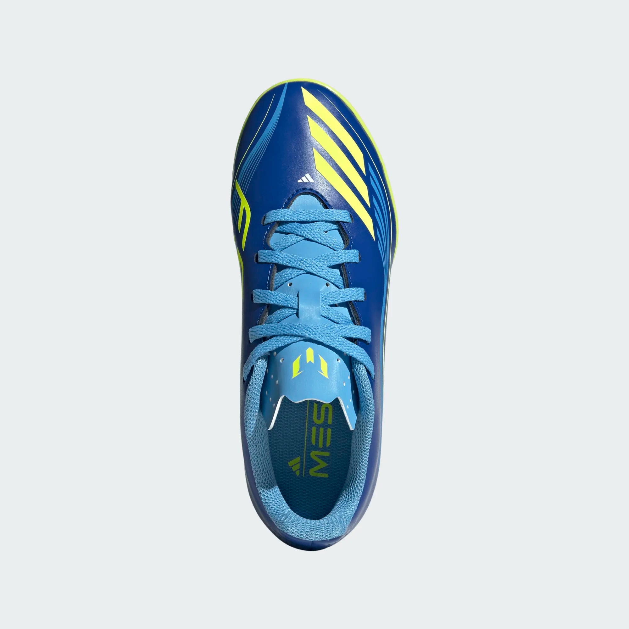 Adidas JR Messi F50 Club Turf Soccer Shoes-ROYBLU/SYELLO/SEBLBU