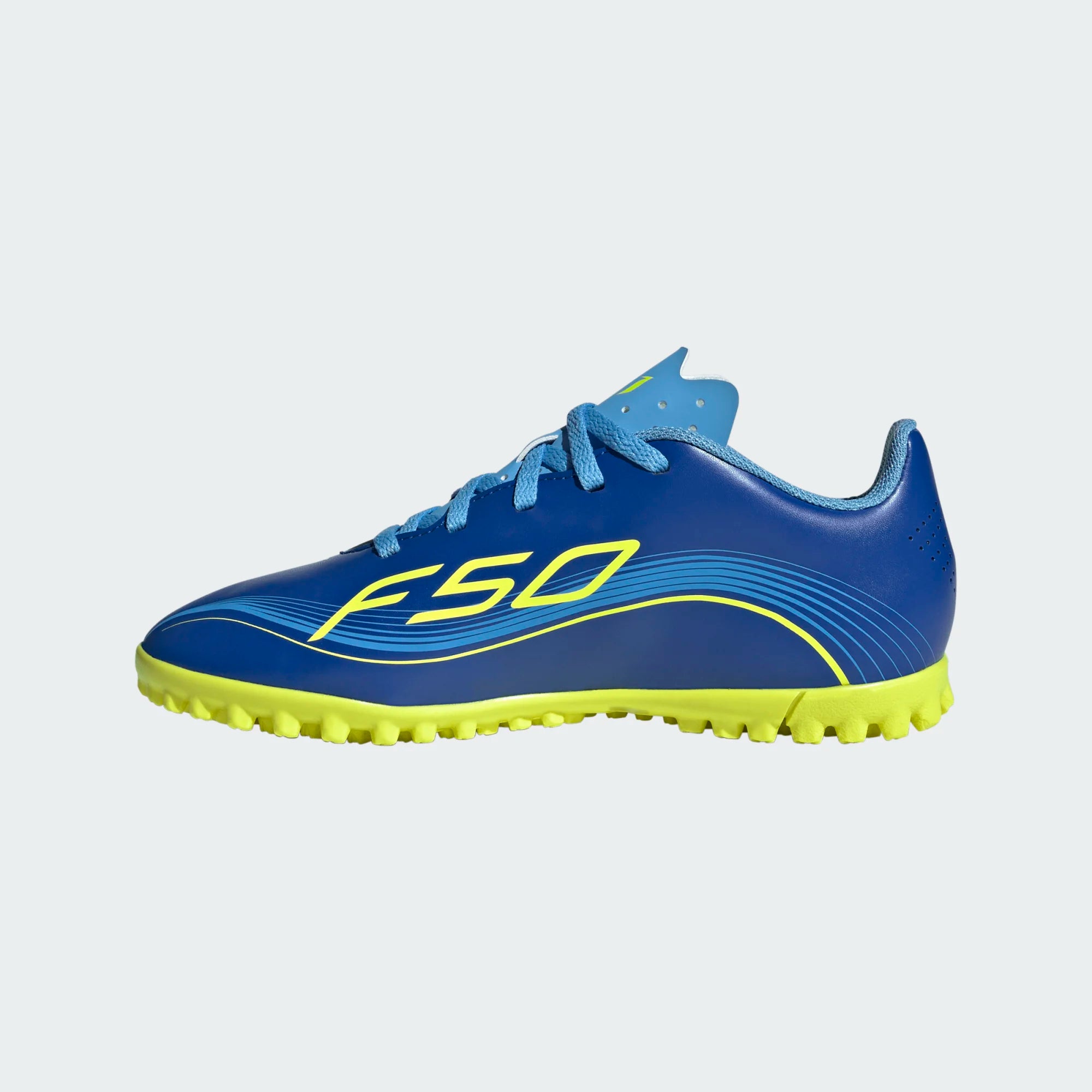 Adidas JR Messi F50 Club Turf Soccer Shoes-ROYBLU/SYELLO/SEBLBU