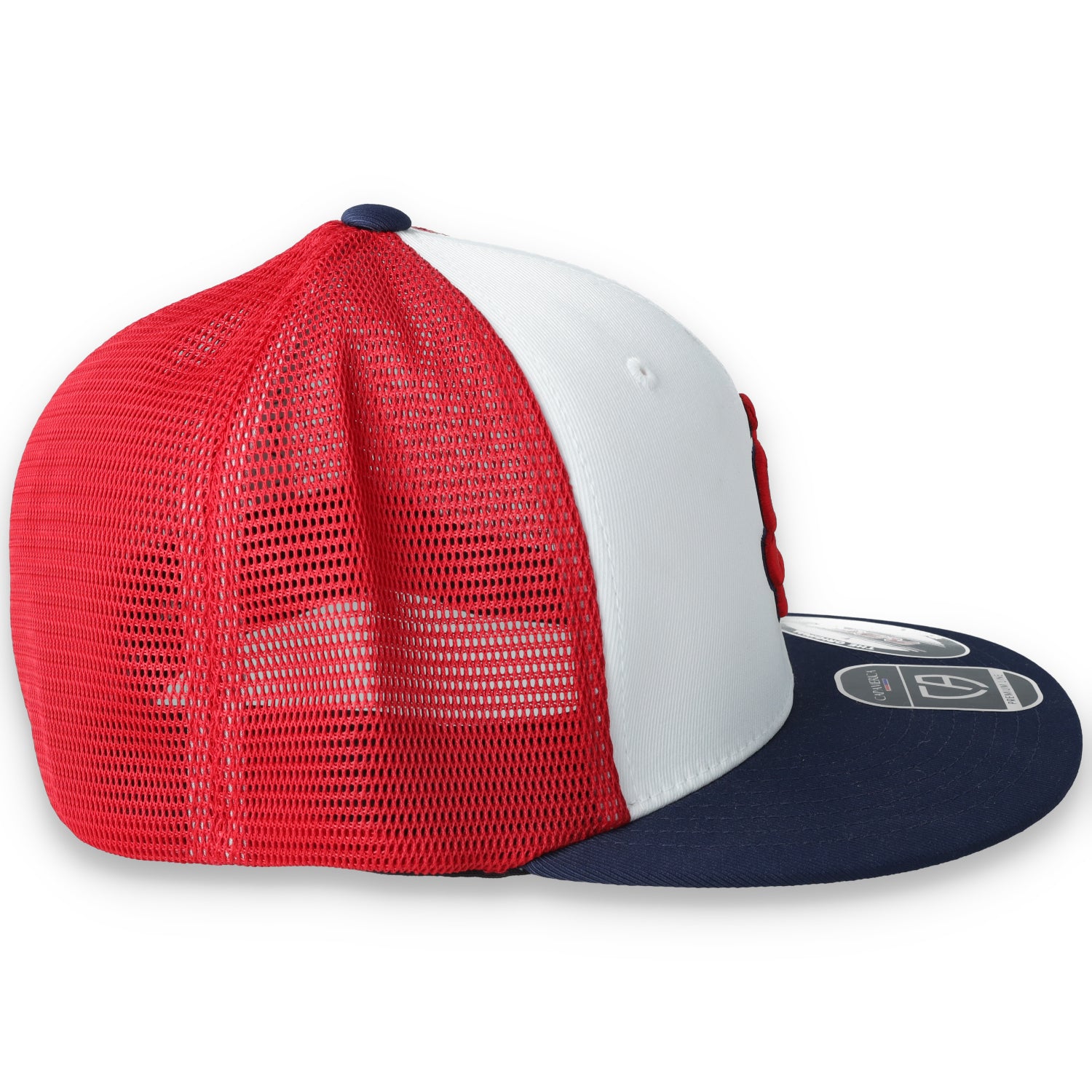 Justin-Siena HS Flexfit Performance Trucker Mesh Back Cap-White/Navy/Red