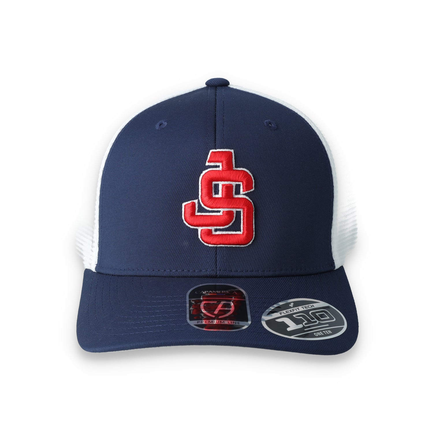 Justin-Siena High School Flexfit Premium Trucker Mesh Back Cap-Navy/White