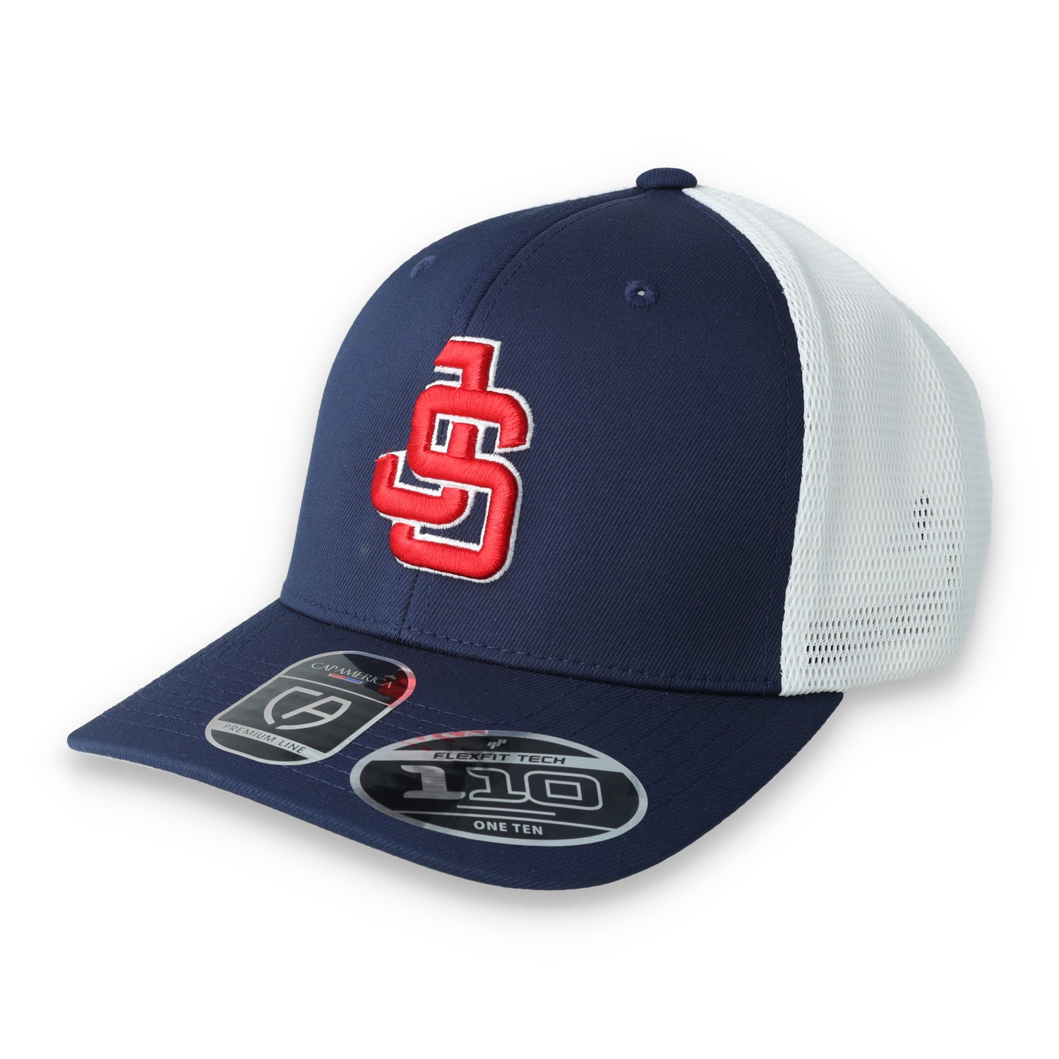 Justin-Siena High School Flexfit Premium Trucker Mesh Back Cap-Navy/White