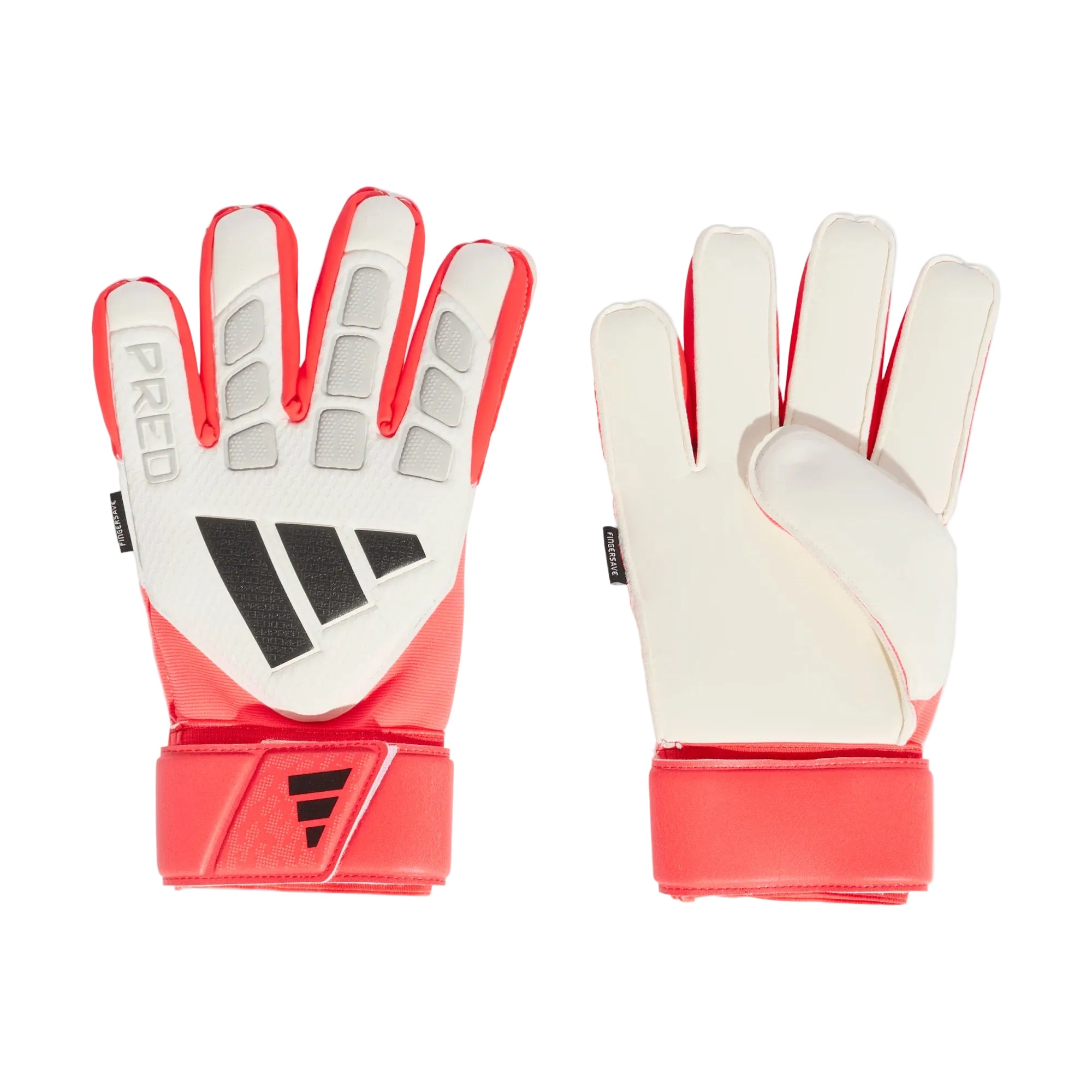 Adidas Predator Match Fingersave Gk Gloves-WHITE/LUCRED/BLACK