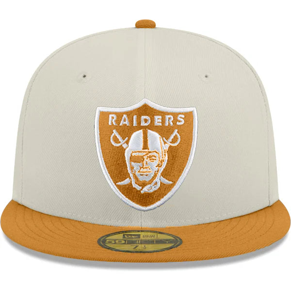 New Era Las Vegas Raiders 2-Tone Color Pack 59FIFTY Fitted Hat-Stone/Light Bronze