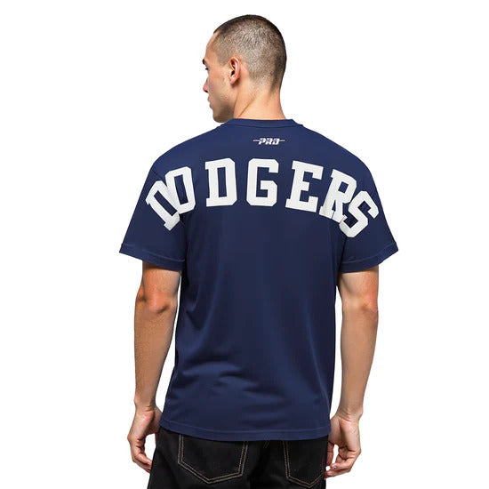 PRO STANDAR LOS ANGELES DODGERS WINGSPAN MEN'S CJ DROP SHOULDER TEE - MIDNIGHT NAVY