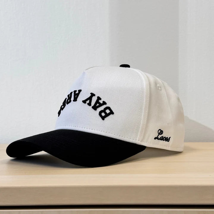 Laces Bay Area Downside Up Adjustable Hat- Black/White
