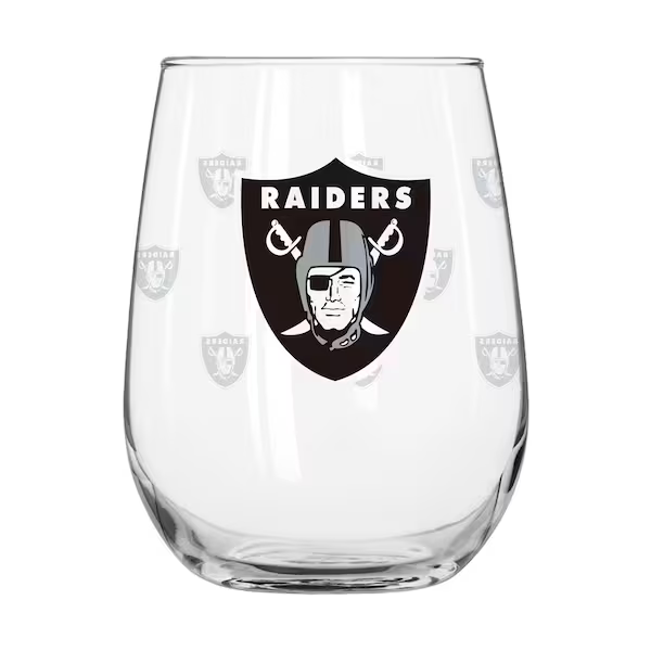 Logo Brands Las Vegas Raiders 16oz Satin Etch Curved Beverage Glass