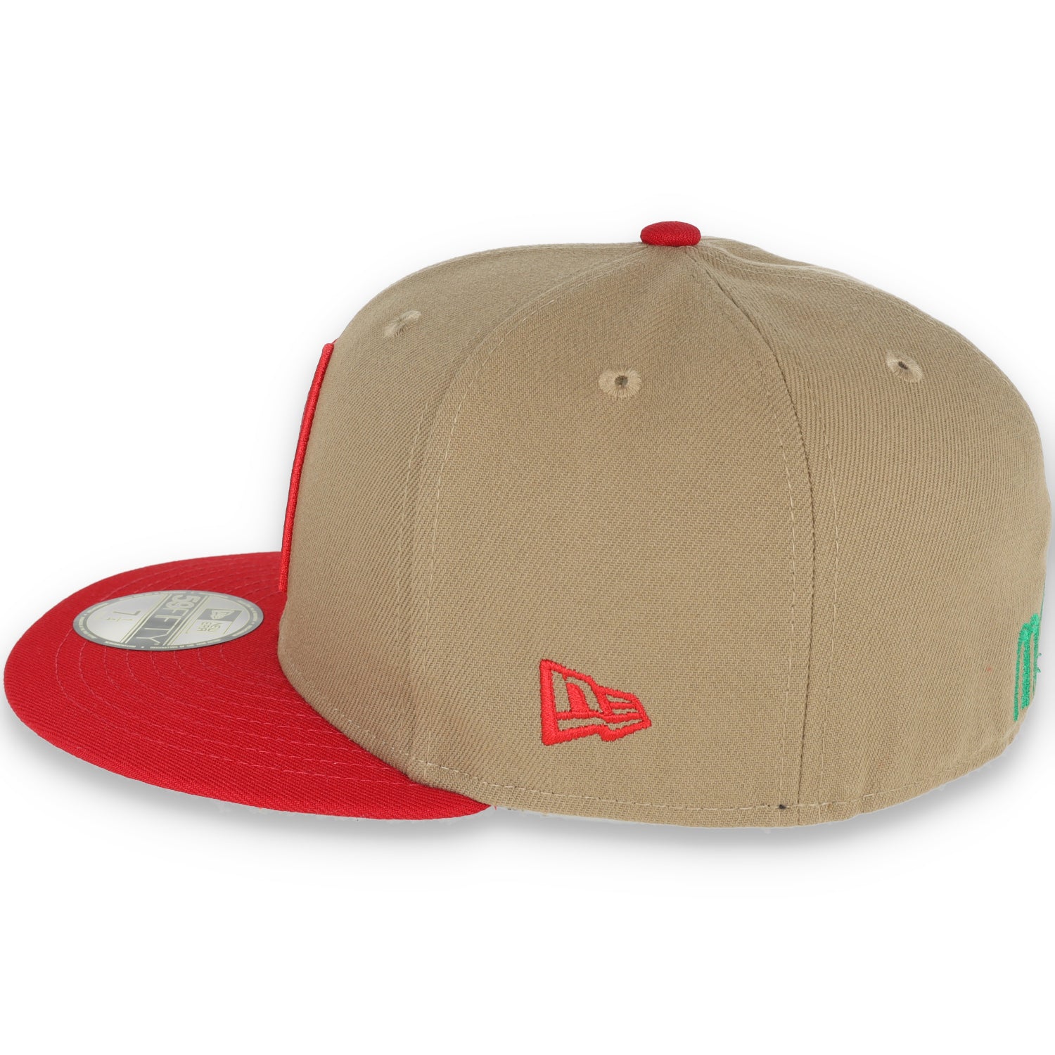 NEW ERA OFFICIAL MEXICO WORDMARK 59FIFTY FITTED HAT-KHAKI/SCARLET