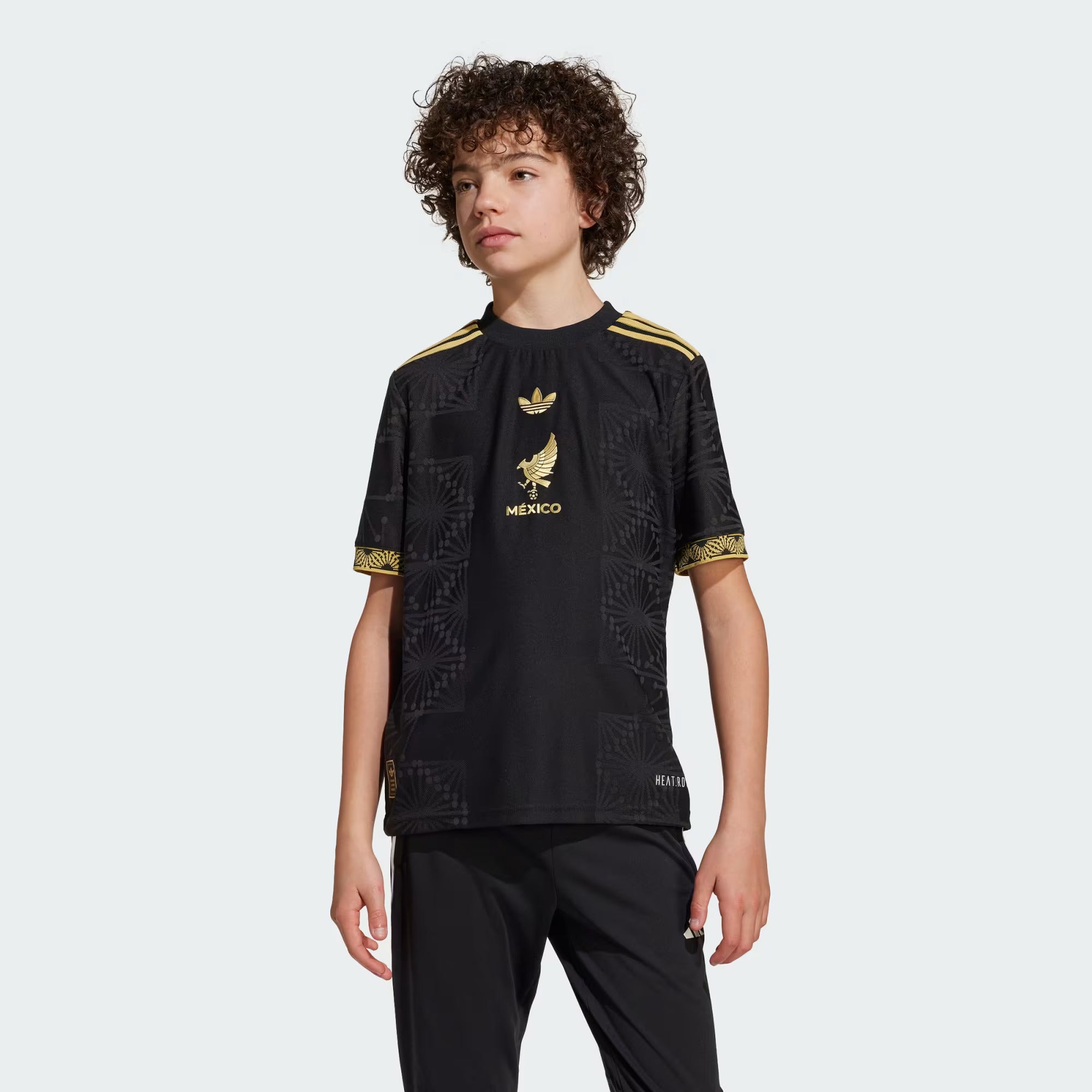 Adidas Youth Mexico FMF Authentic Jersey 2025- Black/Gold