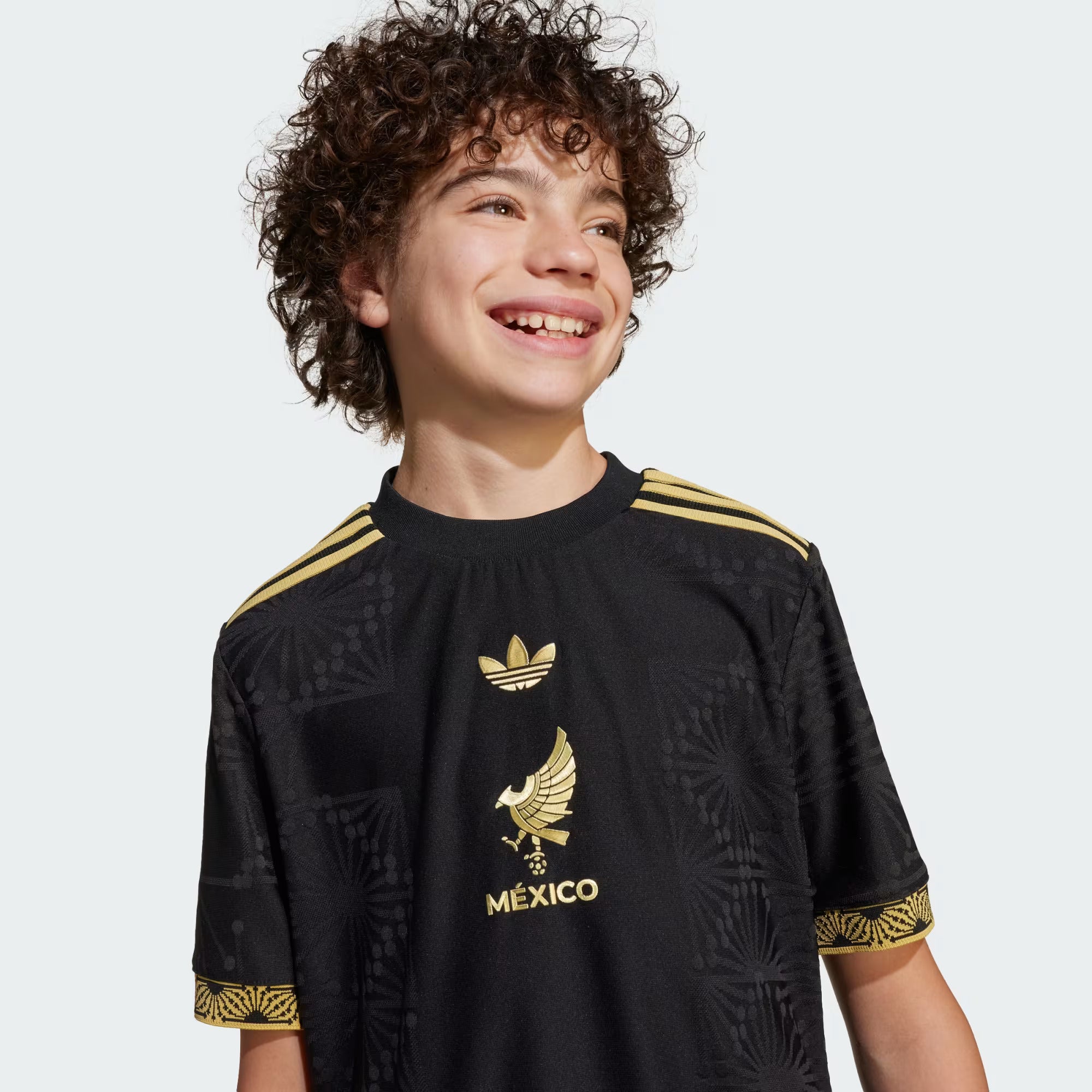 Adidas Youth Mexico FMF Authentic Jersey 2025- Black/Gold